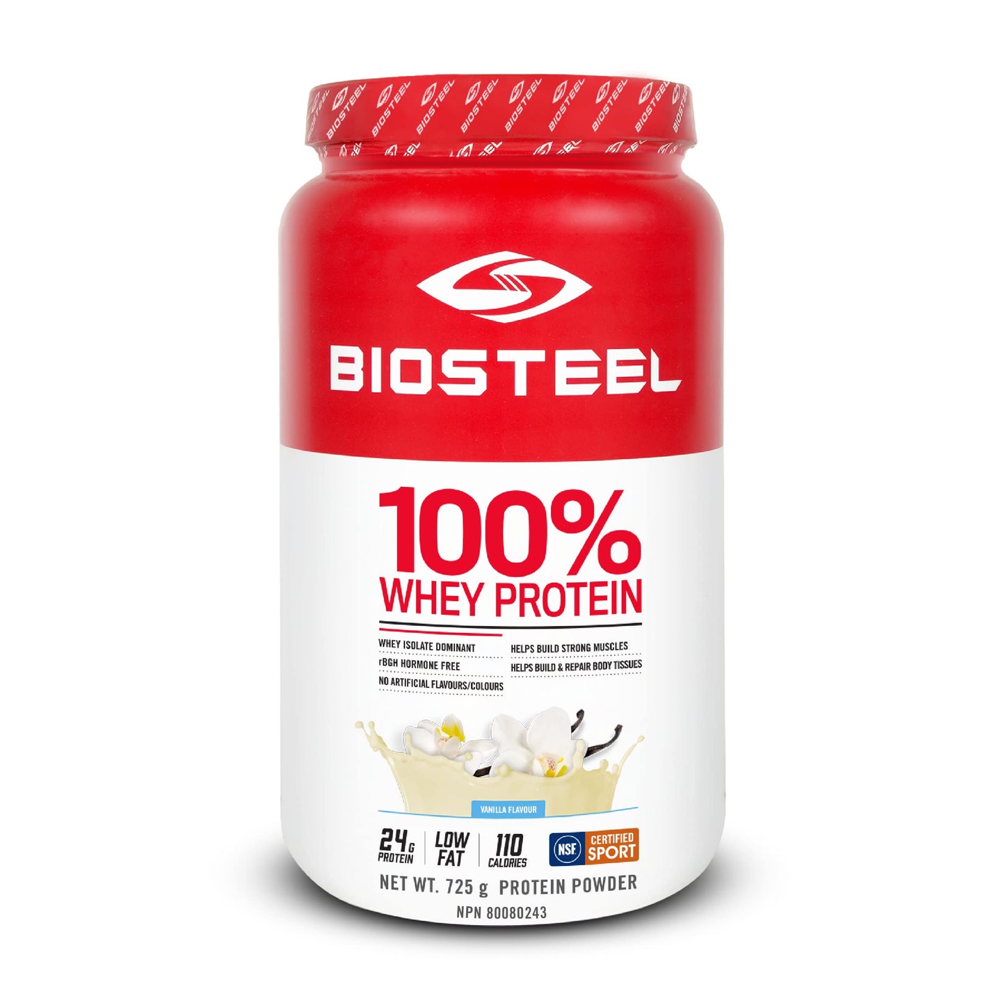 BIOSTEEL Sports Vanilla 100% Whey Protein Powder, 25.57 oz
