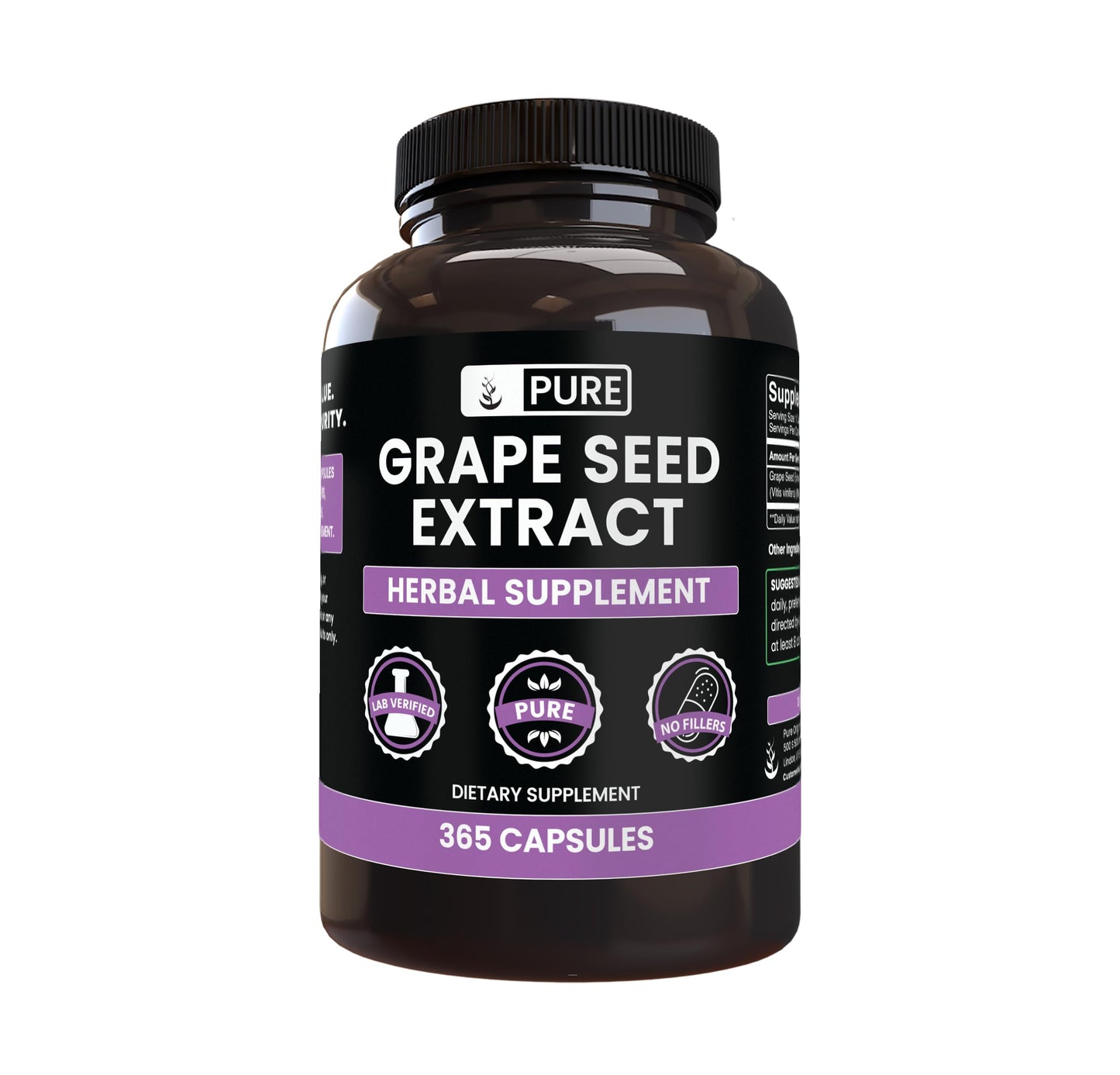 PURE ORIGINAL INGREDIENTS Grape Seed Extract 365 Capsules