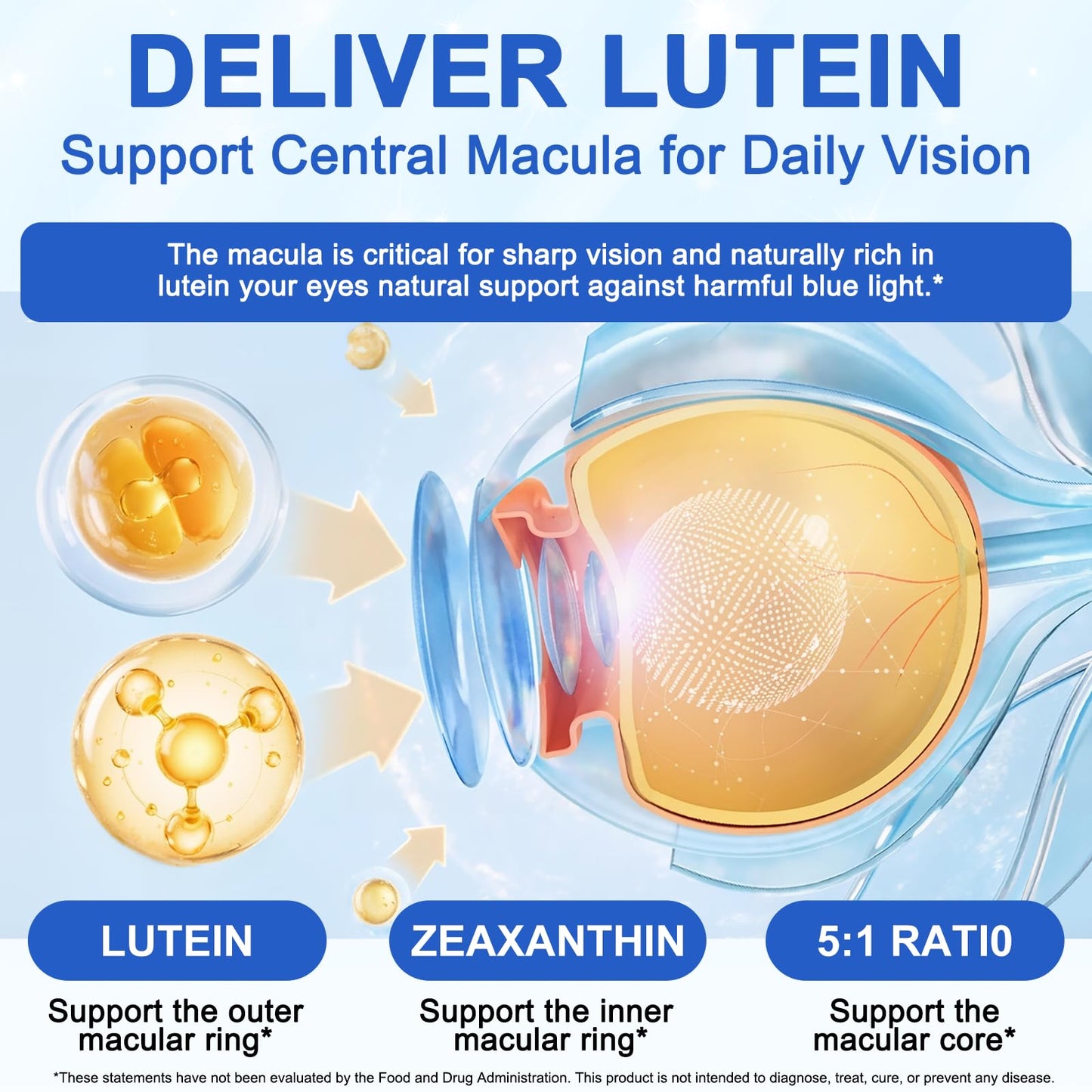 NIFEISHI Lutein and Zeaxanthin Gummies, 60 Gummies