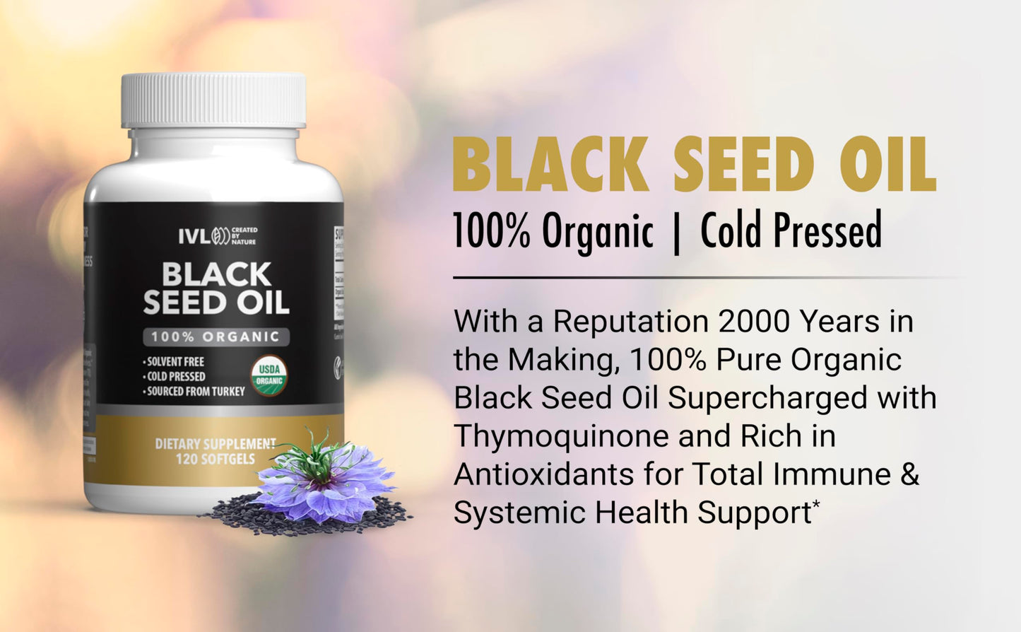 IVL Black Seed Oil Organic Capsule 120 Count