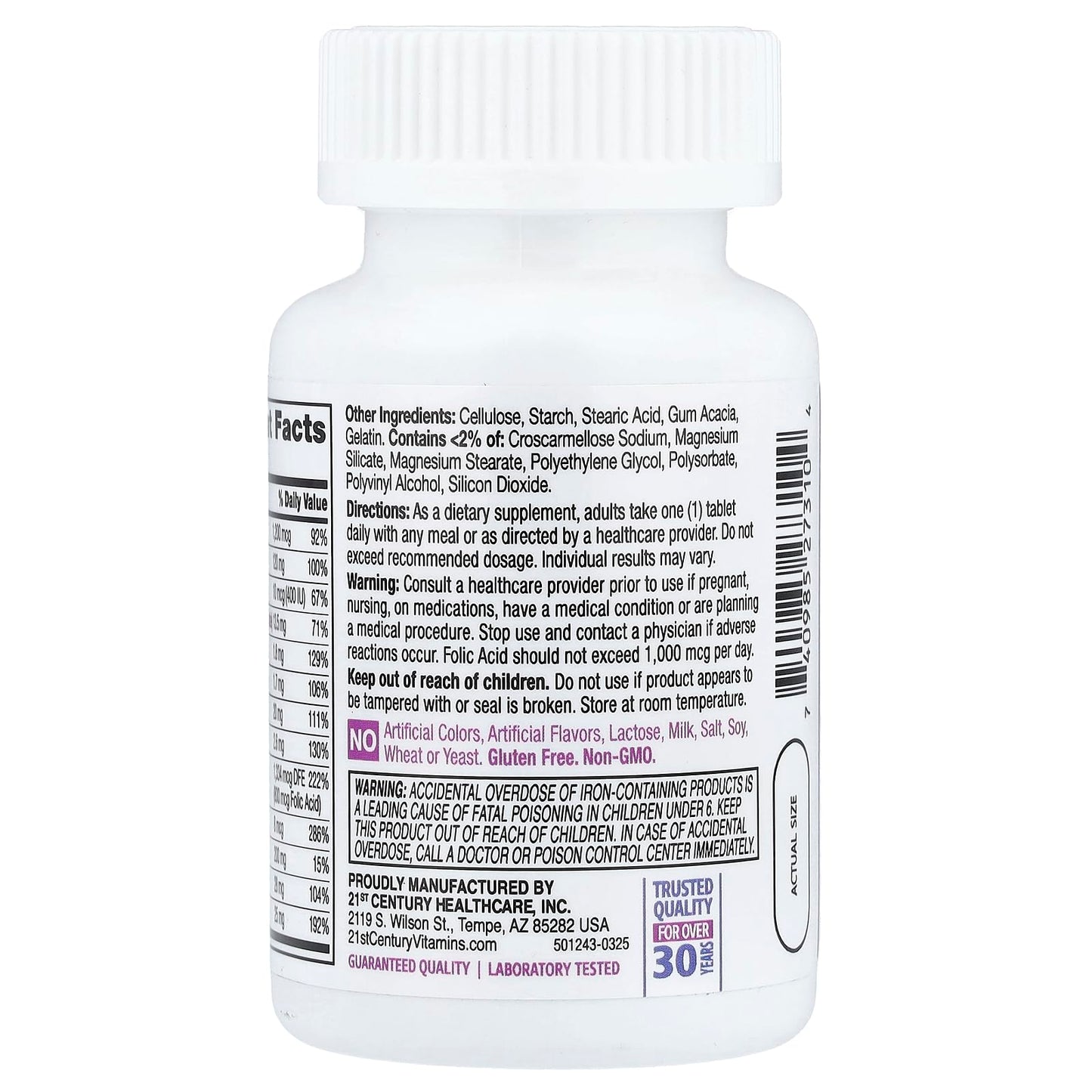 21st Century PreNatal Multivitamin Tabs, 60 Tablets
