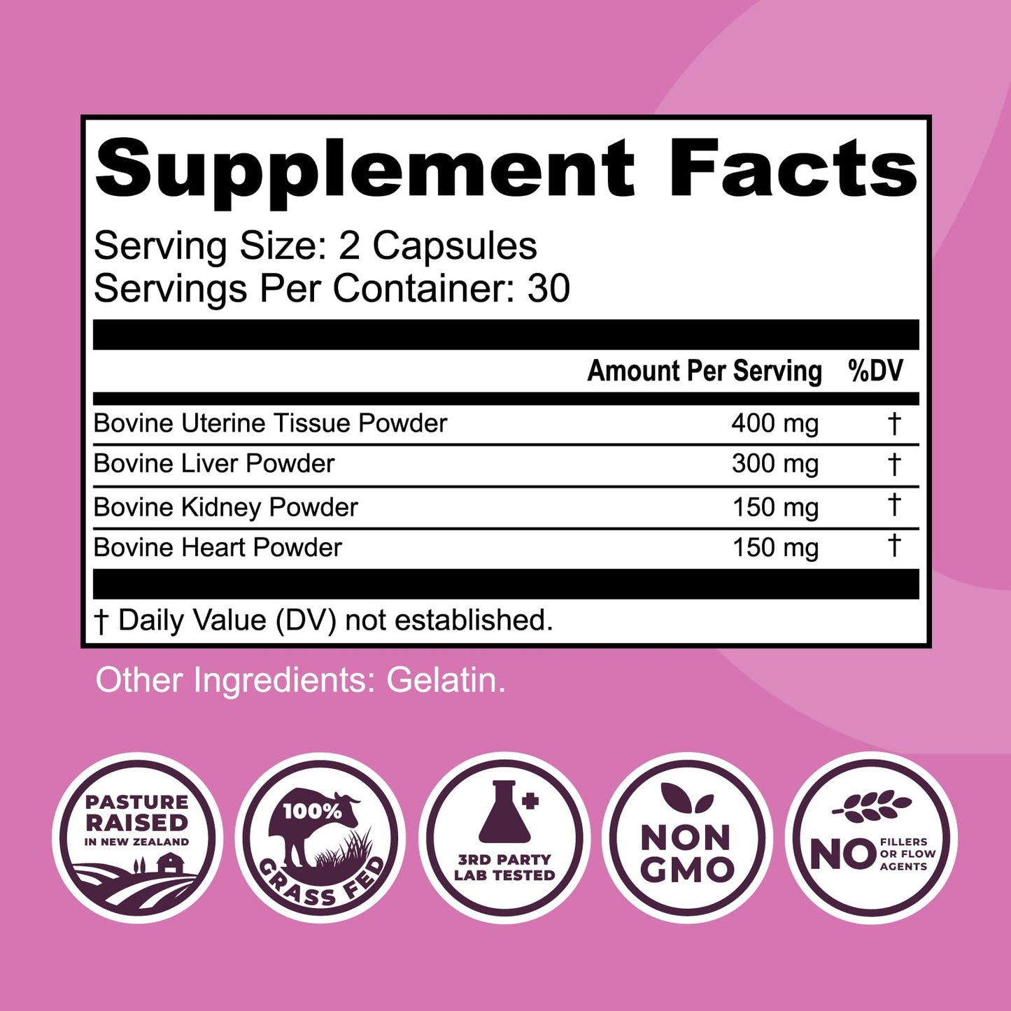 Left Coast Performance Beef Organ Supplement for Women Capsules 60 Count
