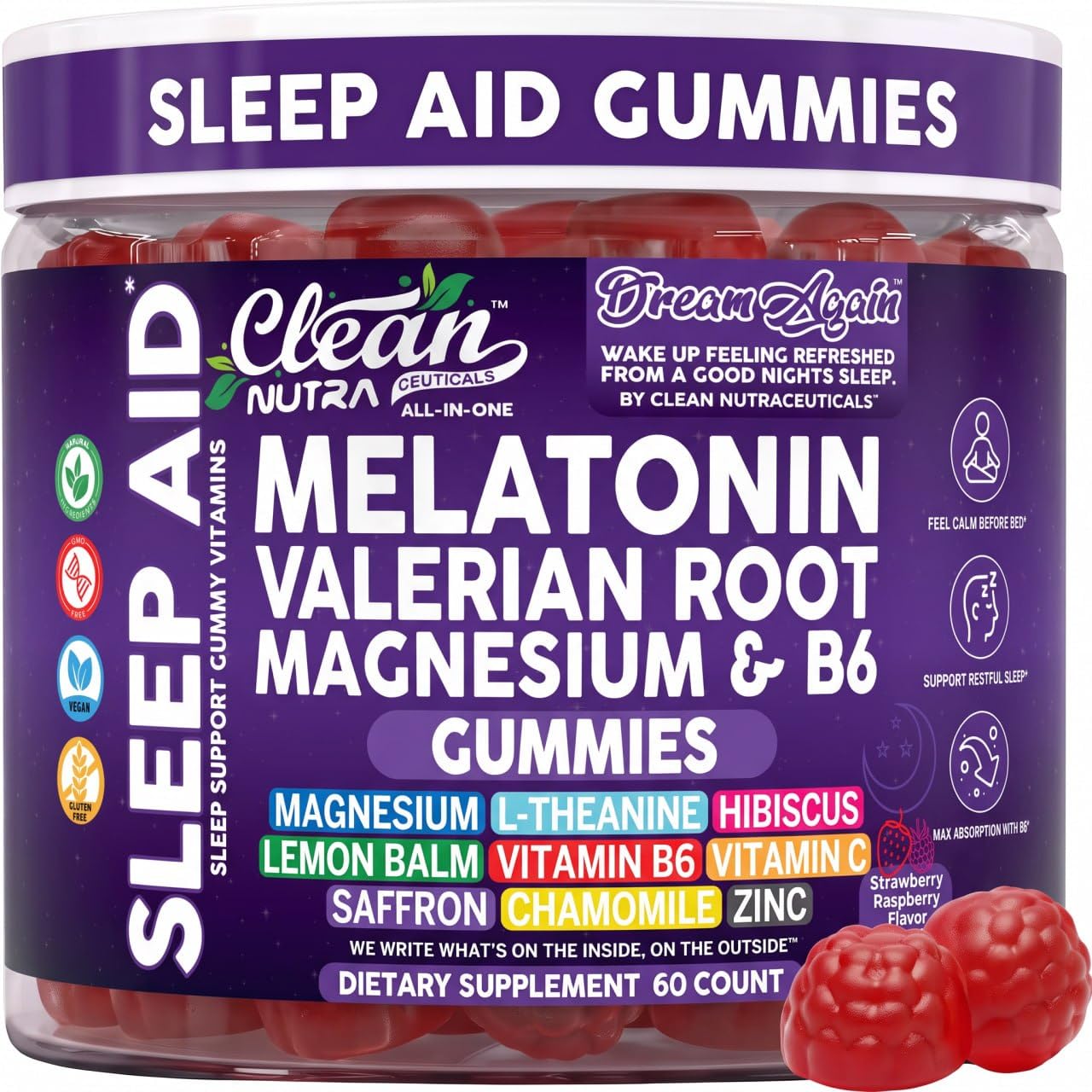 Clean Nutraceuticals Melatonin Gummies 10mg, 60 Gummies