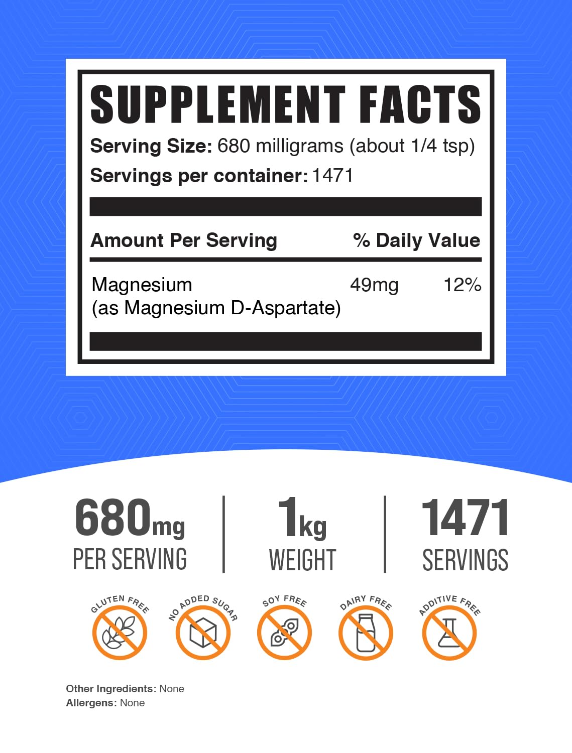 BulkSupplements Magnesium D-Aspartate Powder 35.27 Ounce