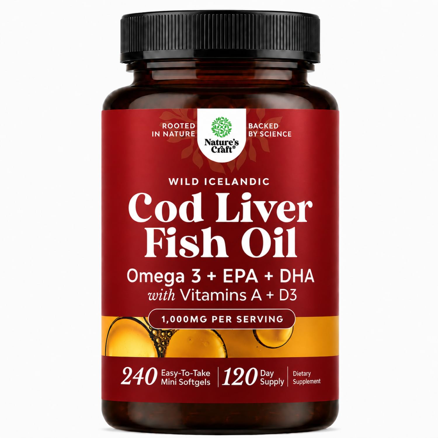 Natures Craft Cod Liver Oil Softgels 240 Count