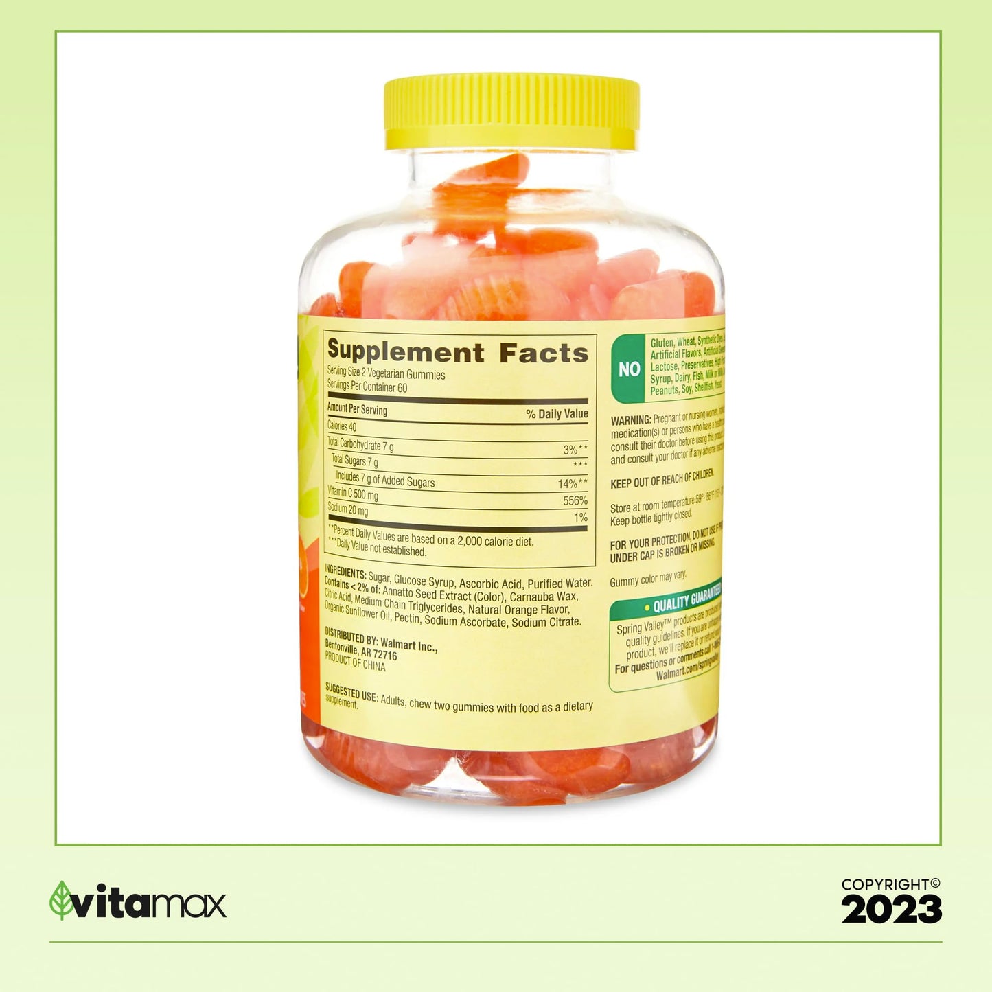 Generic Vitamin C Immune Health Dietary Supplement Gummies, 500 mg, 120 Count