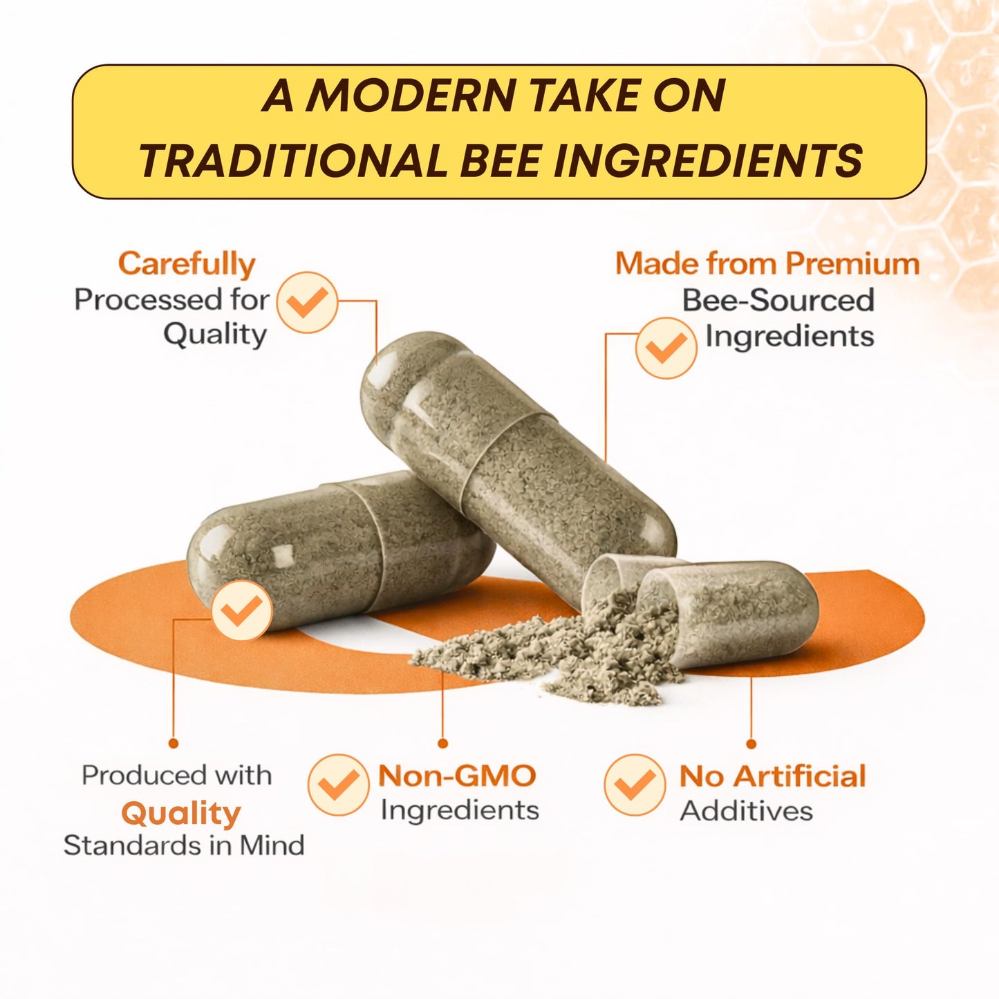 New Time Organic Beekeeping Products Drone Brood (Larvae) Homogenate Capsules, 30 Count