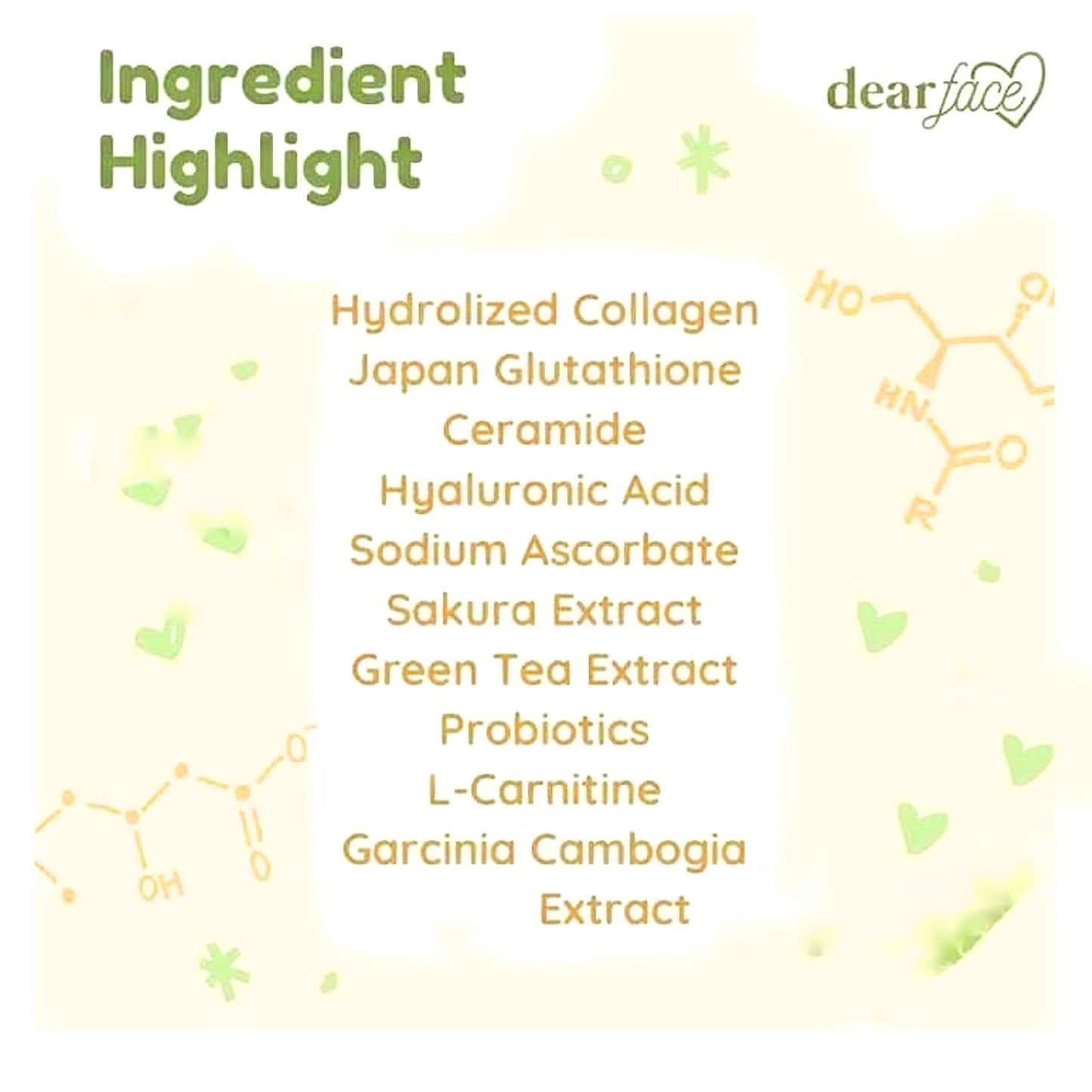 Dear Face Beauty Milk Japanese Collagen Melon Drink Powder 12.6 oz 50,000mg Hydrolyzed Collagen