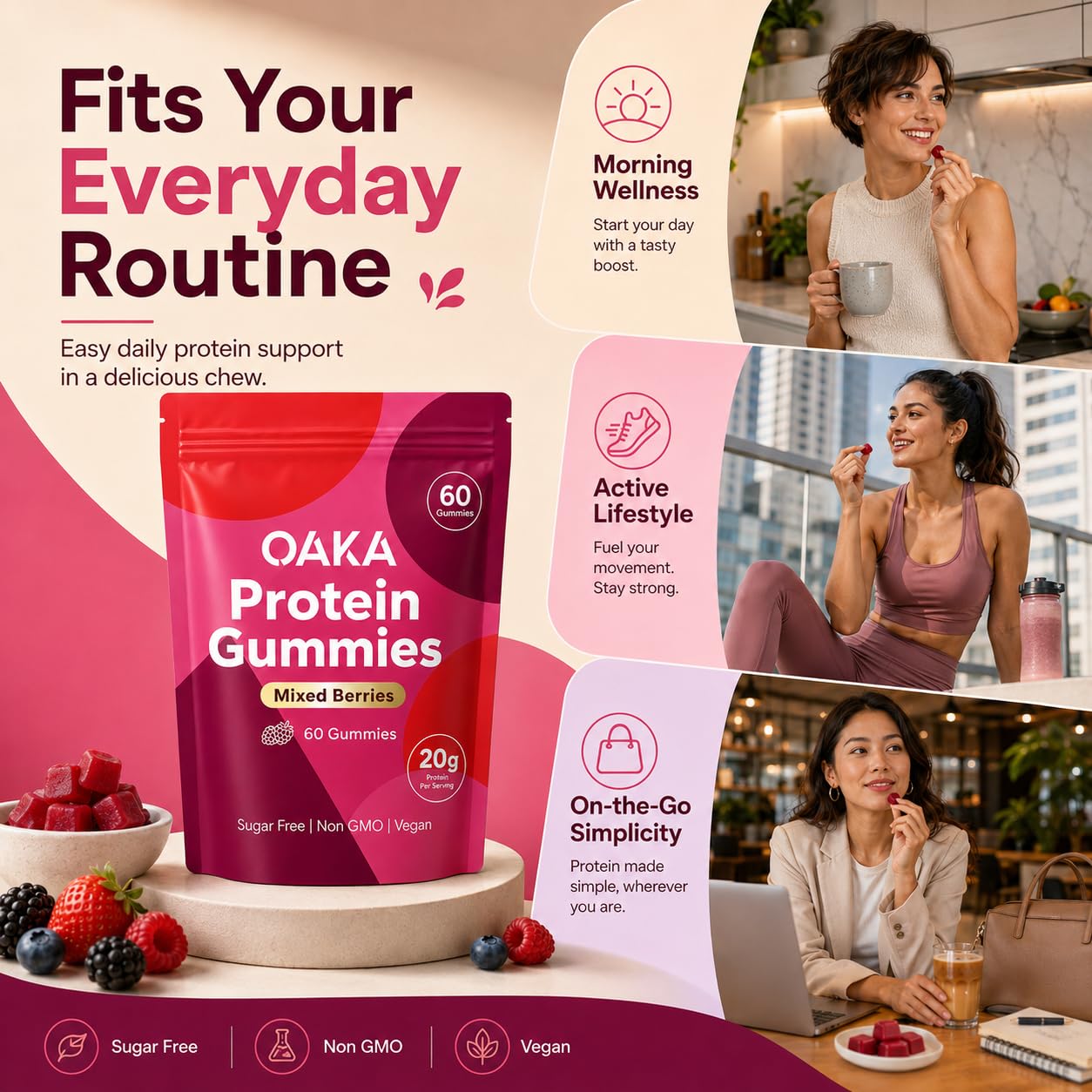 Nitidissima OAKA Protein Gummies 60 Gummies