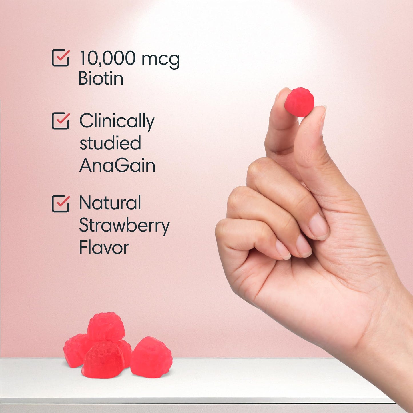 Consult Health Biotin GAIN Gummies with ANAGAIN - 10,000 mcg Biotin (Vitamin B7) - 60 Count