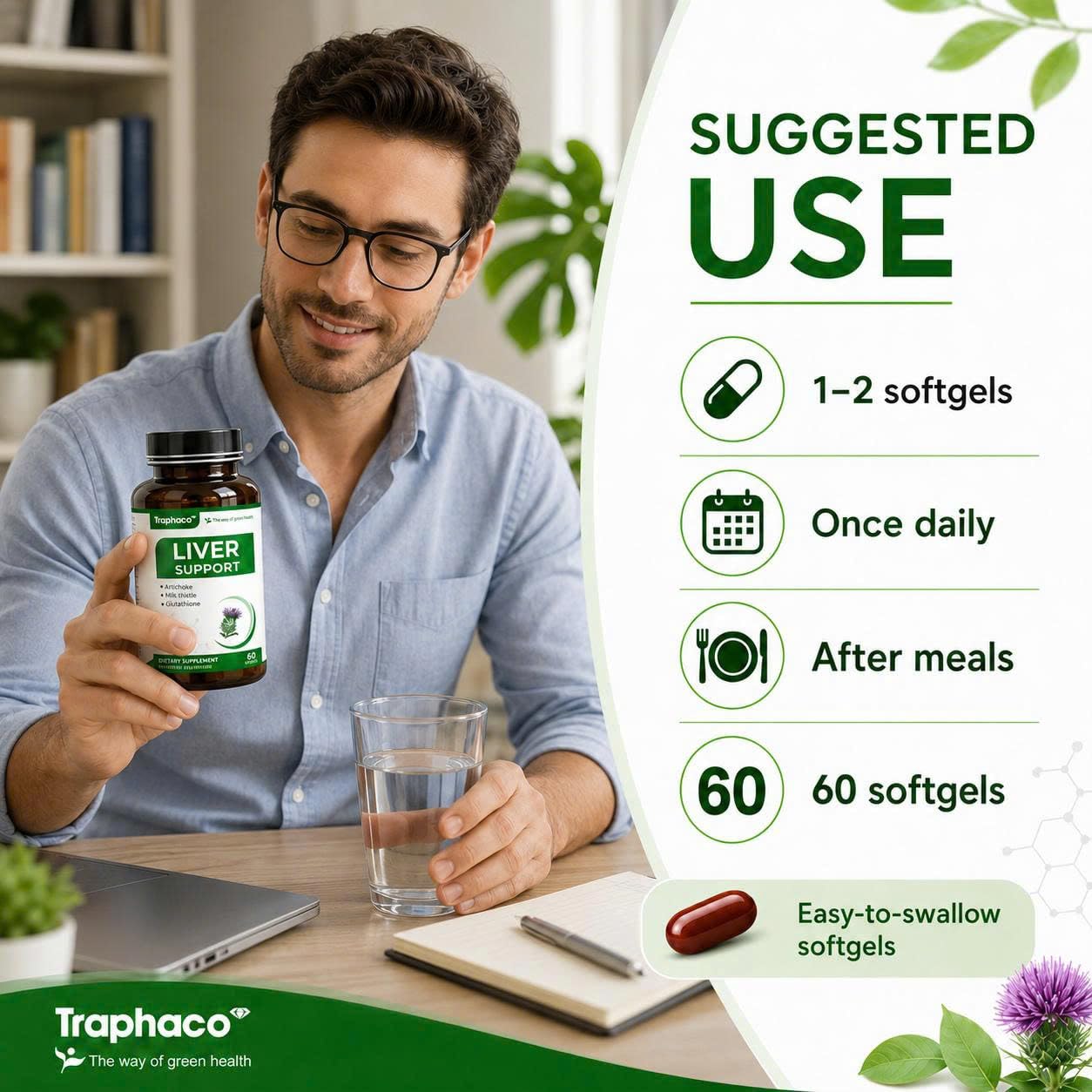 Traphaco Liver Support Supplement 60 Softgels