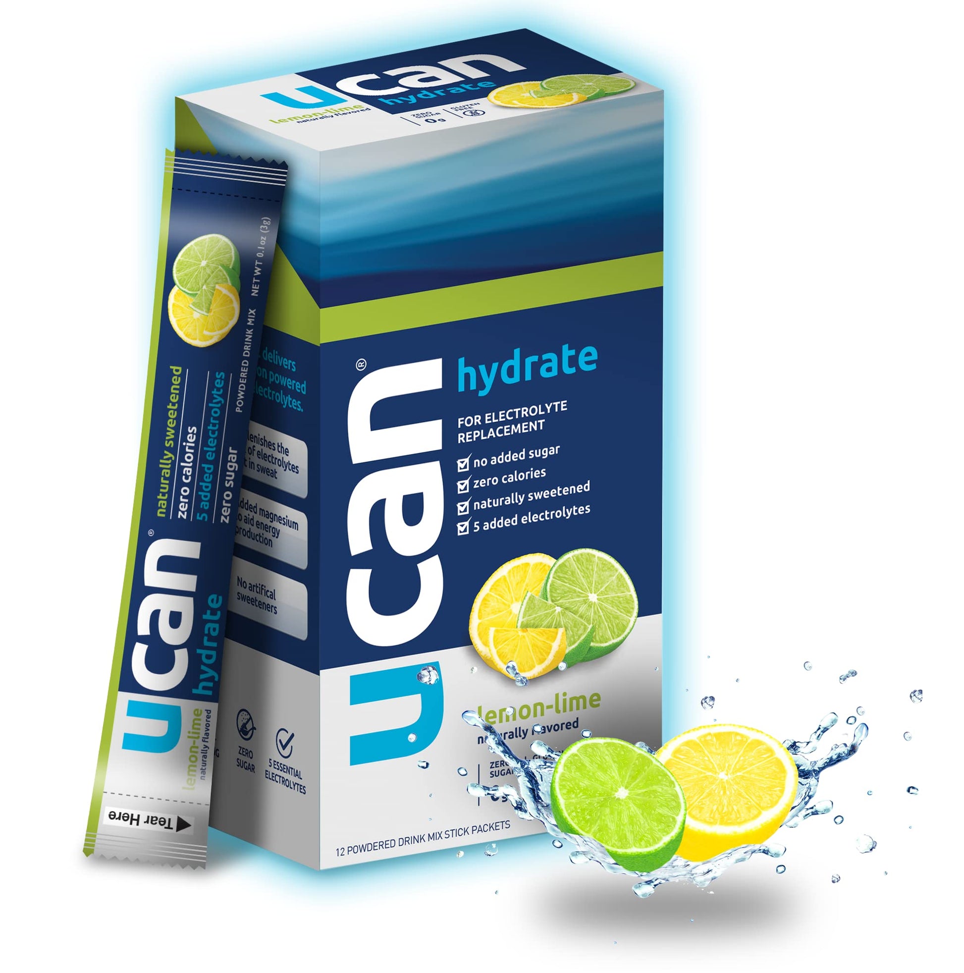 UCAN Hydrate Packets Lemon-Lime, 12 Count