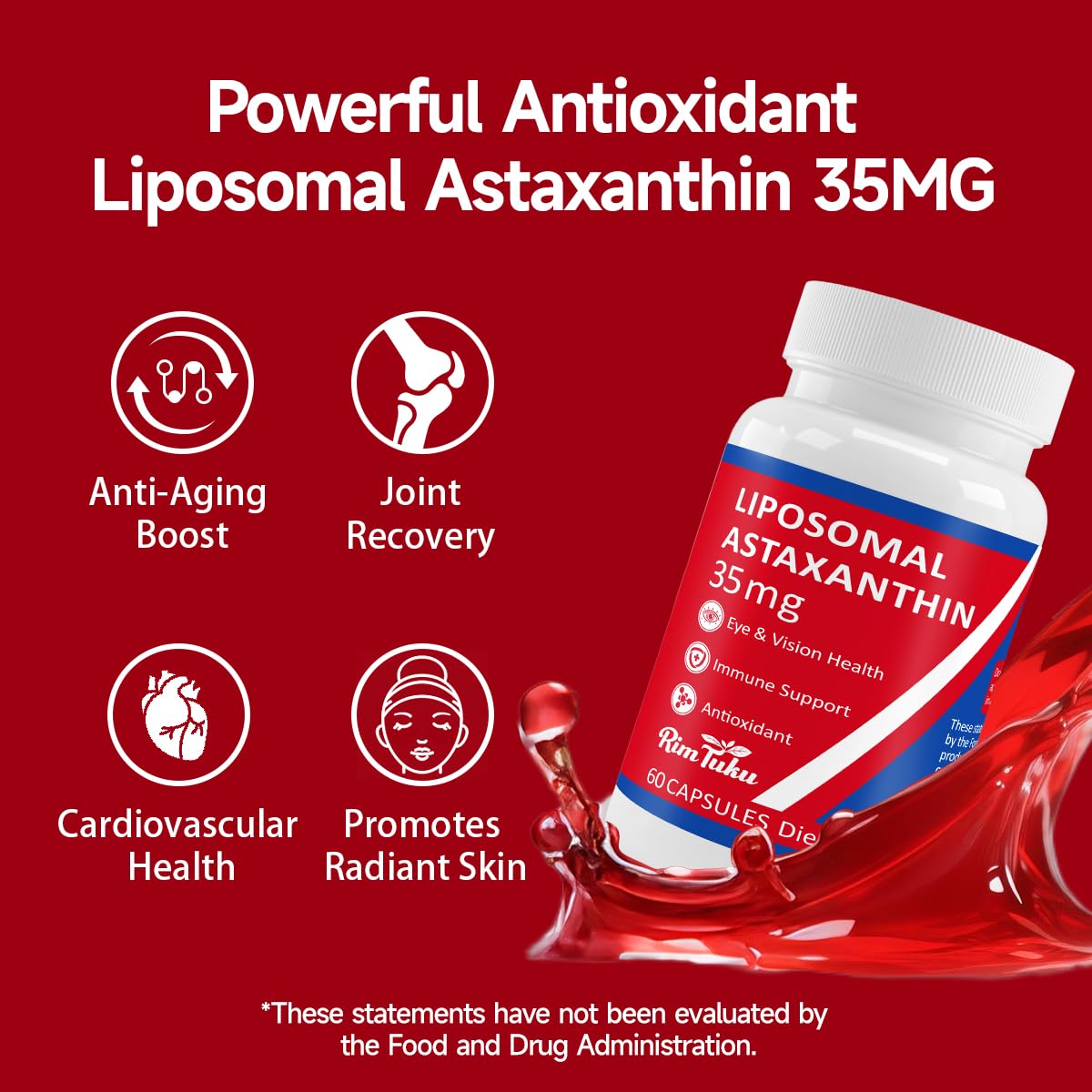 RimTuku 35mg Liposomal Astaxanthin Capsule 120 Capsules