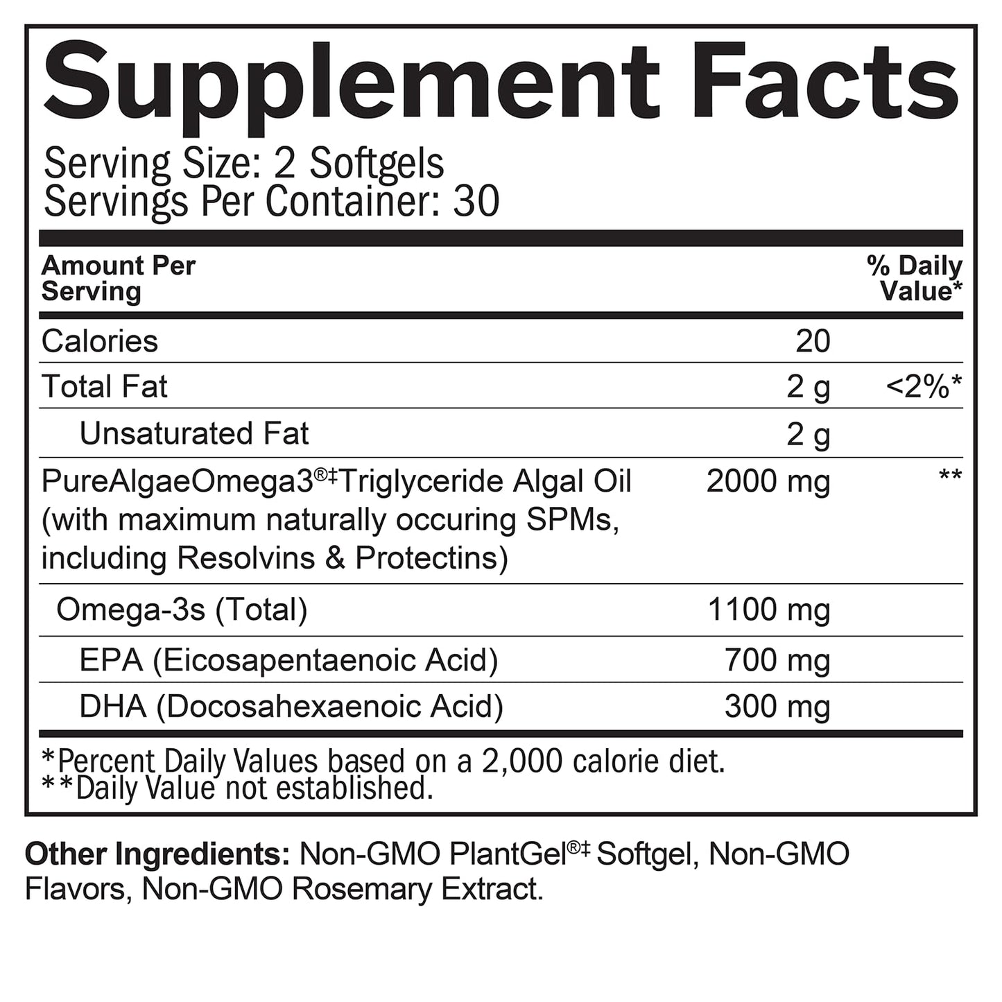 BRAINMD Dr Amen Vegan Omega-3 Power Softgels 60 Count