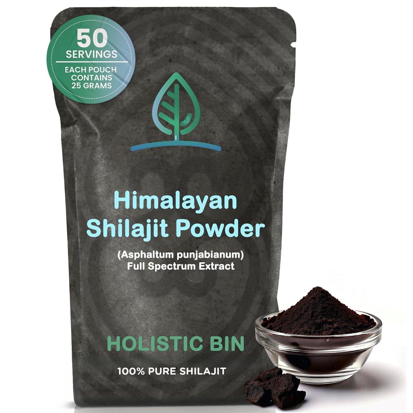Holistic Bin Raw Himalayan Shilajit Powder 0.8818 Ounce