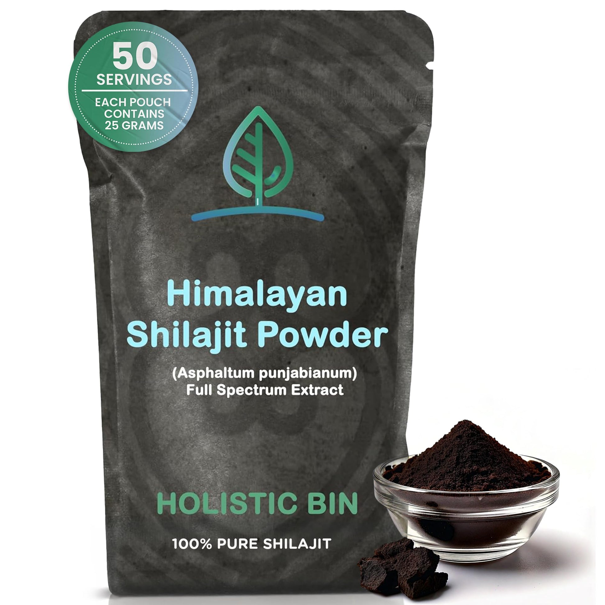 Holistic Bin Raw Himalayan Shilajit Powder 0.8818 Ounce