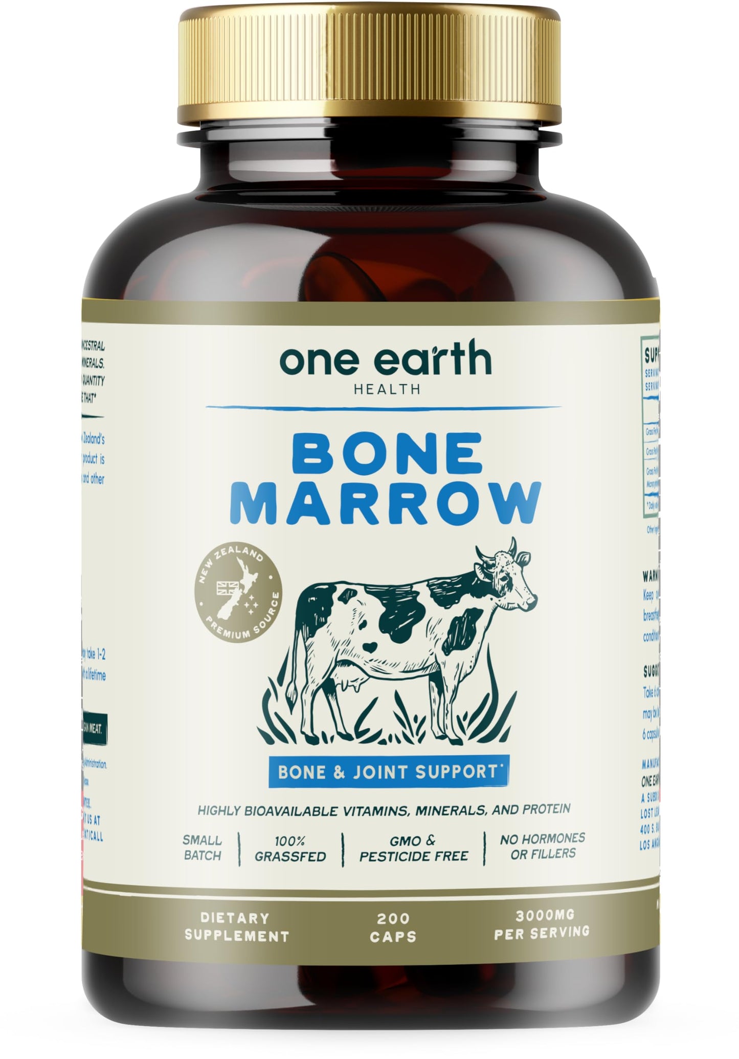 One Earth Health Grass Fed Beef Bone Marrow Supplement 200 Capsules