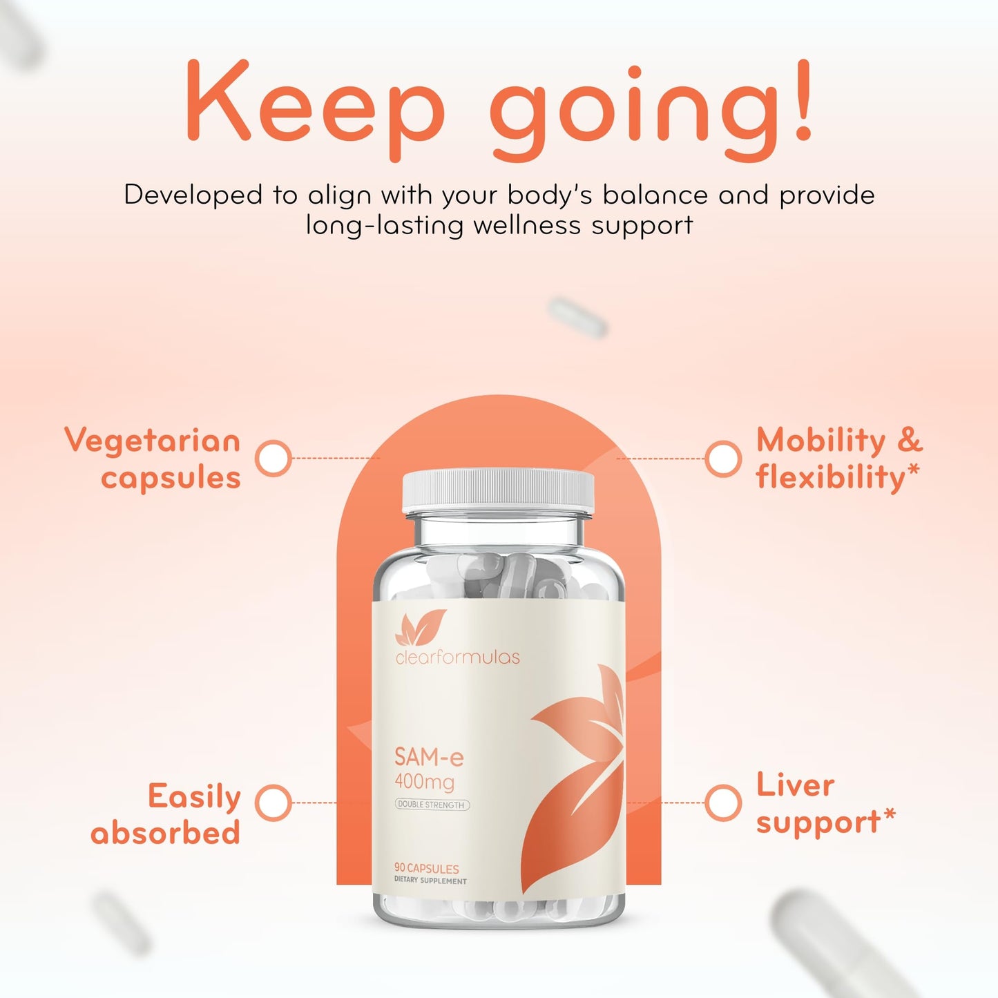 Clear Formulas Bioactive SAM-e 400mg Capsule, 90 Count