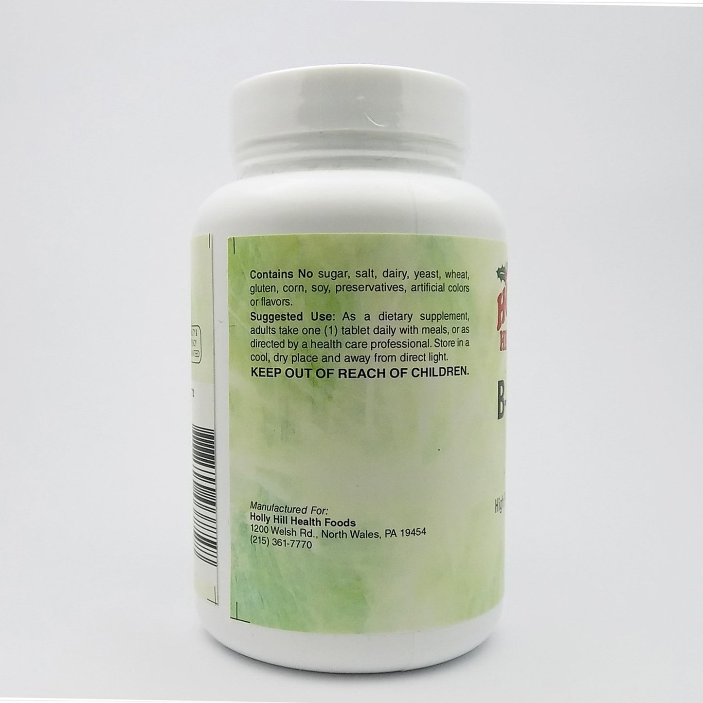 Holly Hill Health Foods B Complex 100 Vegetarian Formula Tablets, 100 Count
