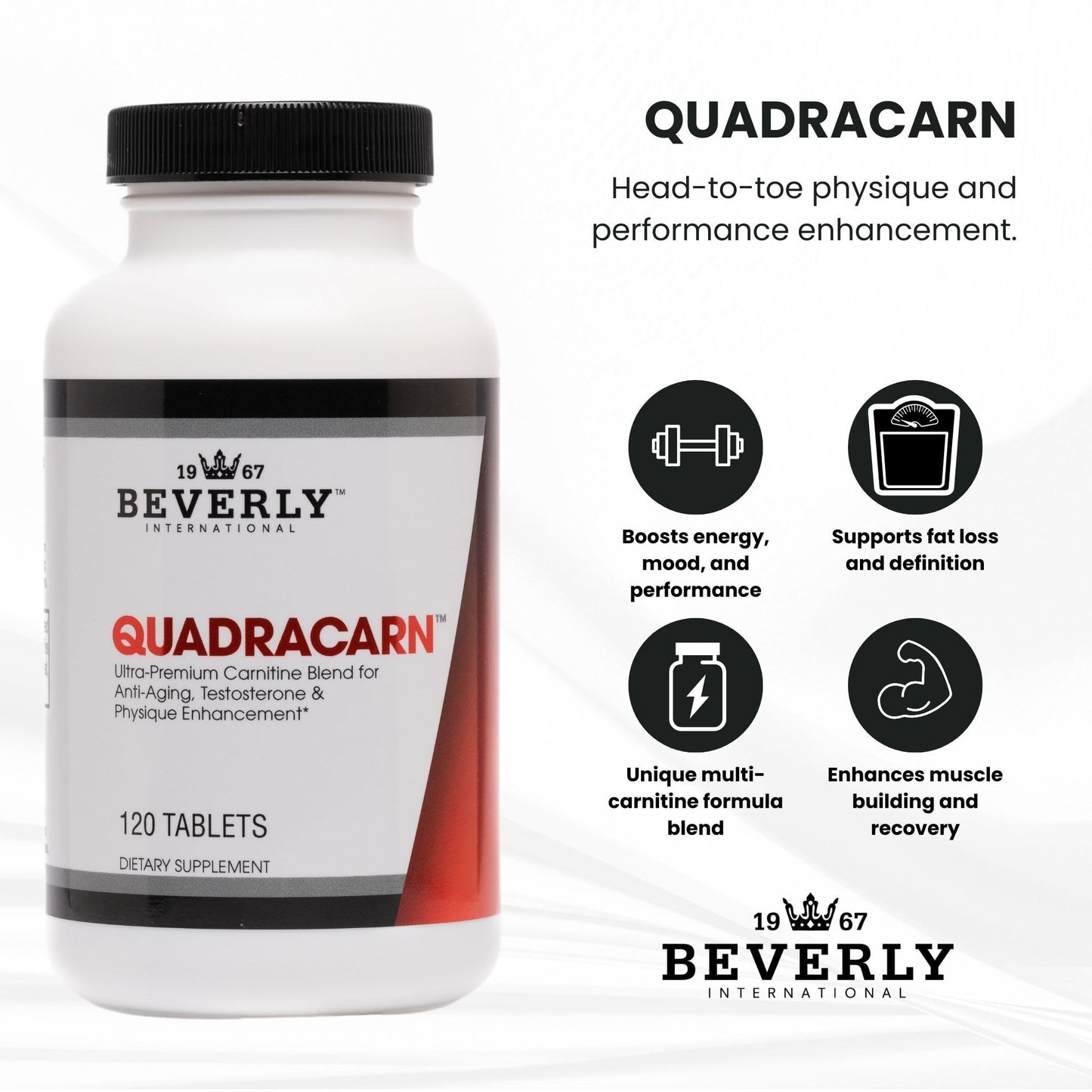 Beverly International Quadracarn Multi-Carnitine Formula Tablet, 120 Tablets