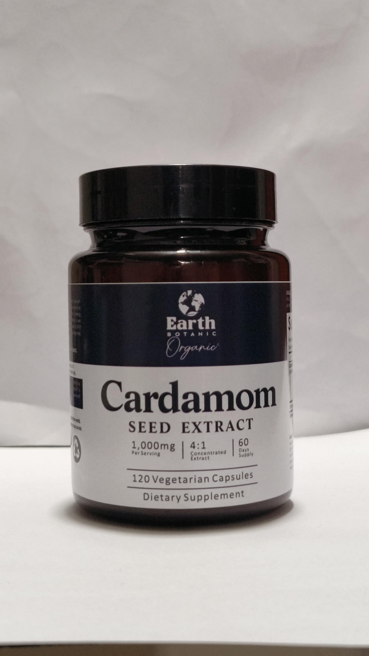 Earth BOTANIC Organic Cardamom Capsules 1000 mg, 1 Capsule