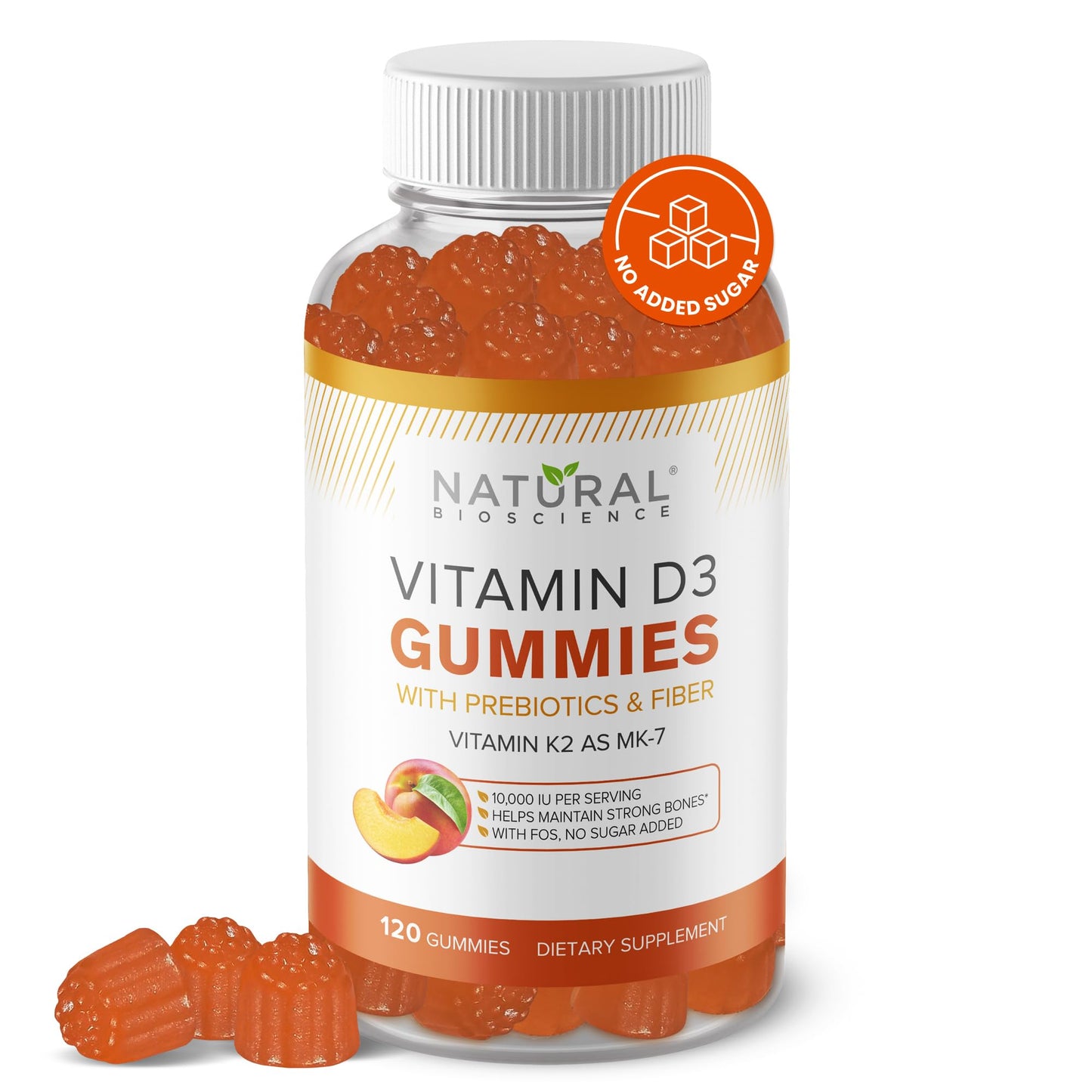 Natural BioScience Vitamin D3 10000 IU & K2 Gummy 120 Gummies