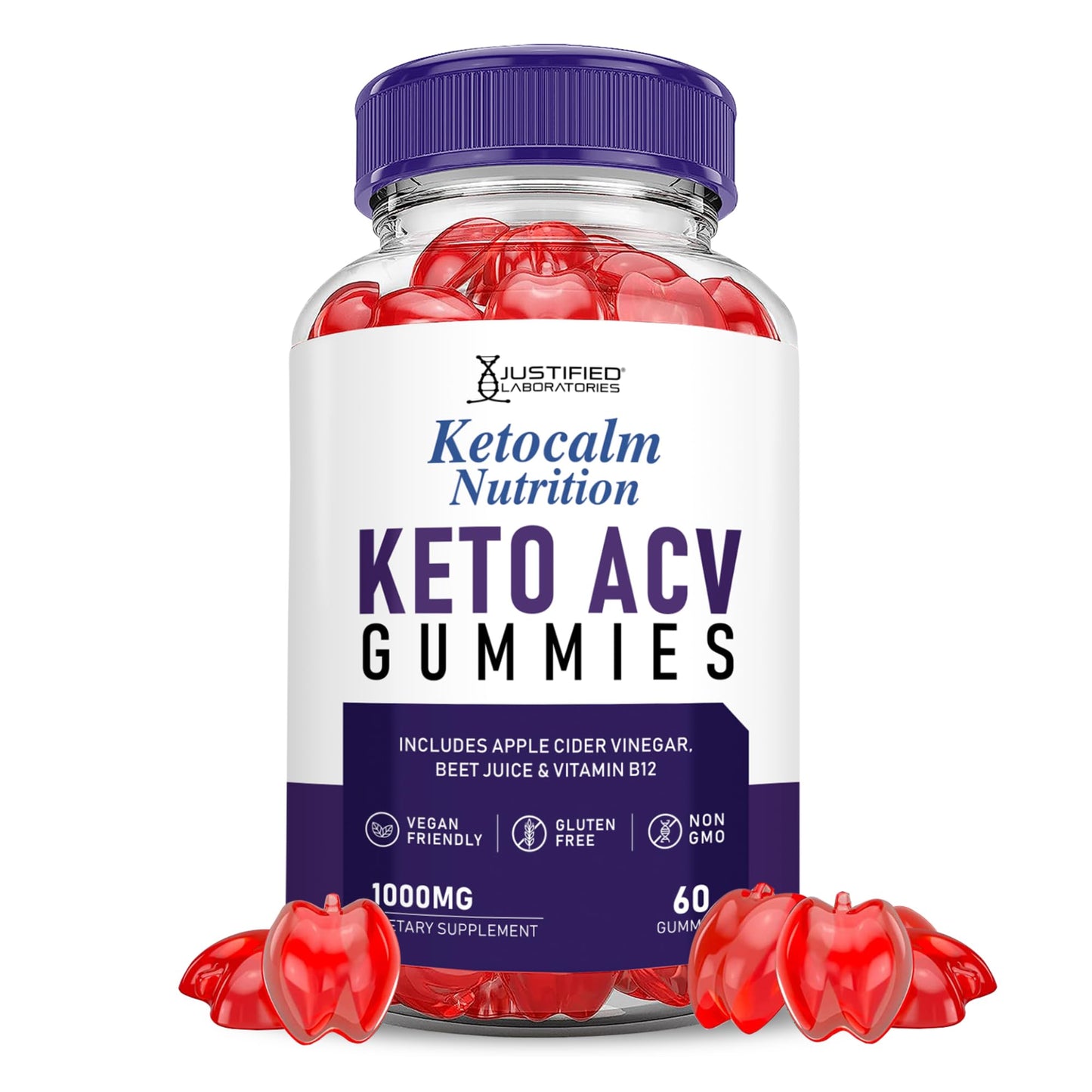 Justified Laboratories Ketocalm Keto ACV Gummies (1000 mg) 60 Count