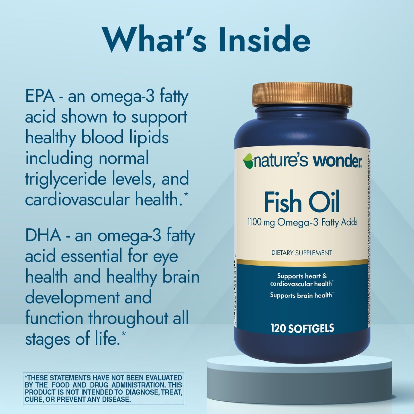 Nature's Wonder Fish Oil 1100mg Omega-3 Softgels 120 Count
