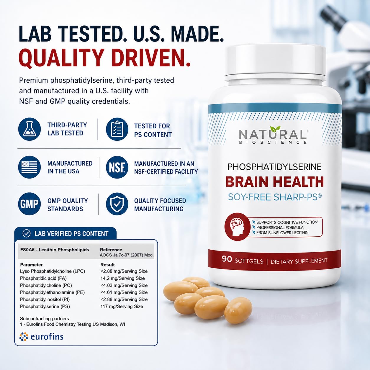 Natural BioScience Soy Free Phosphatidylserine 100mg Softgels 90
