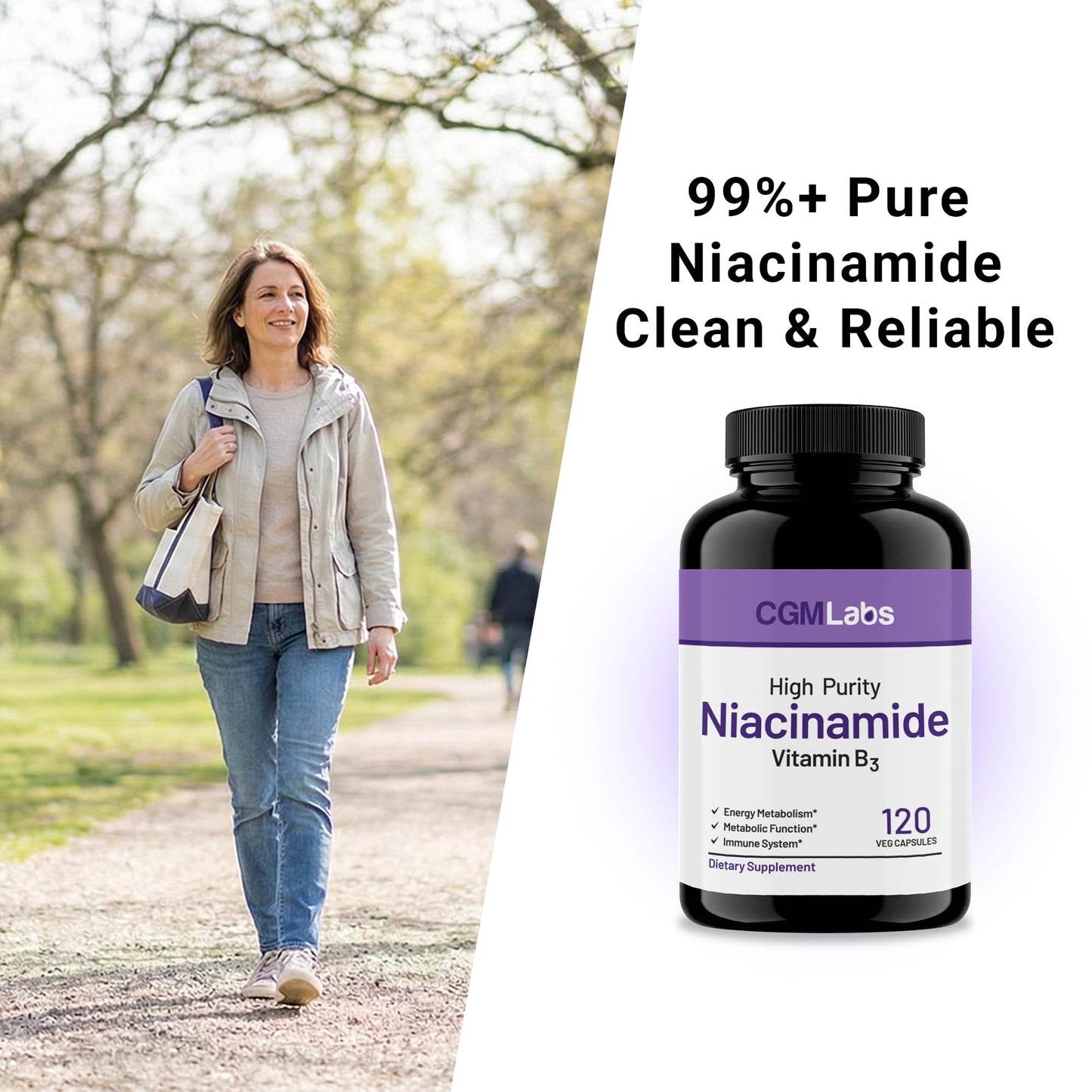 CGMLABS Niacinamide 500mg Capsules (Vitamin B3), 120 Capsules