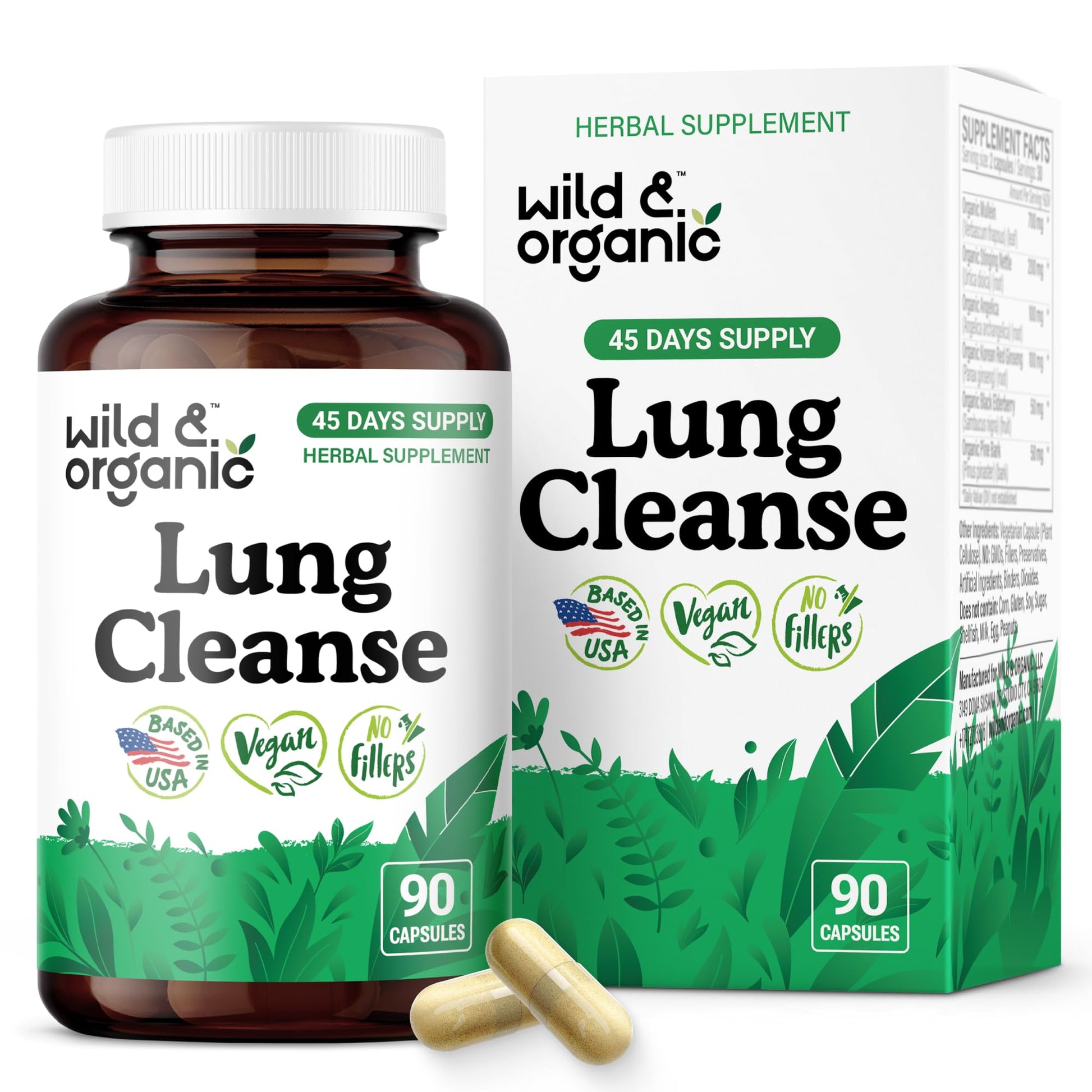 Wild & Organic Lung Cleanse Capsules 90 Count