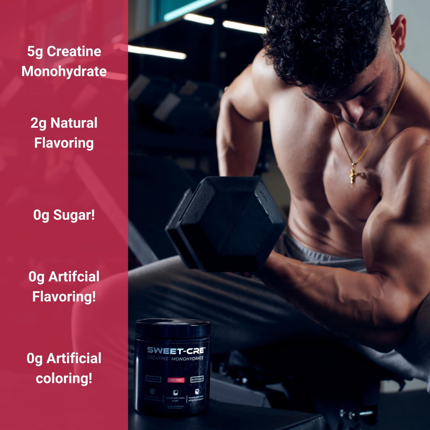 Sweet Cre Creatine Monohydrate Powder, 10 oz