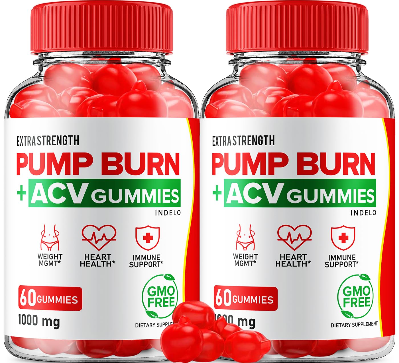 Indelo Pump Burn Keto ACV Gummies, 120 Gummies