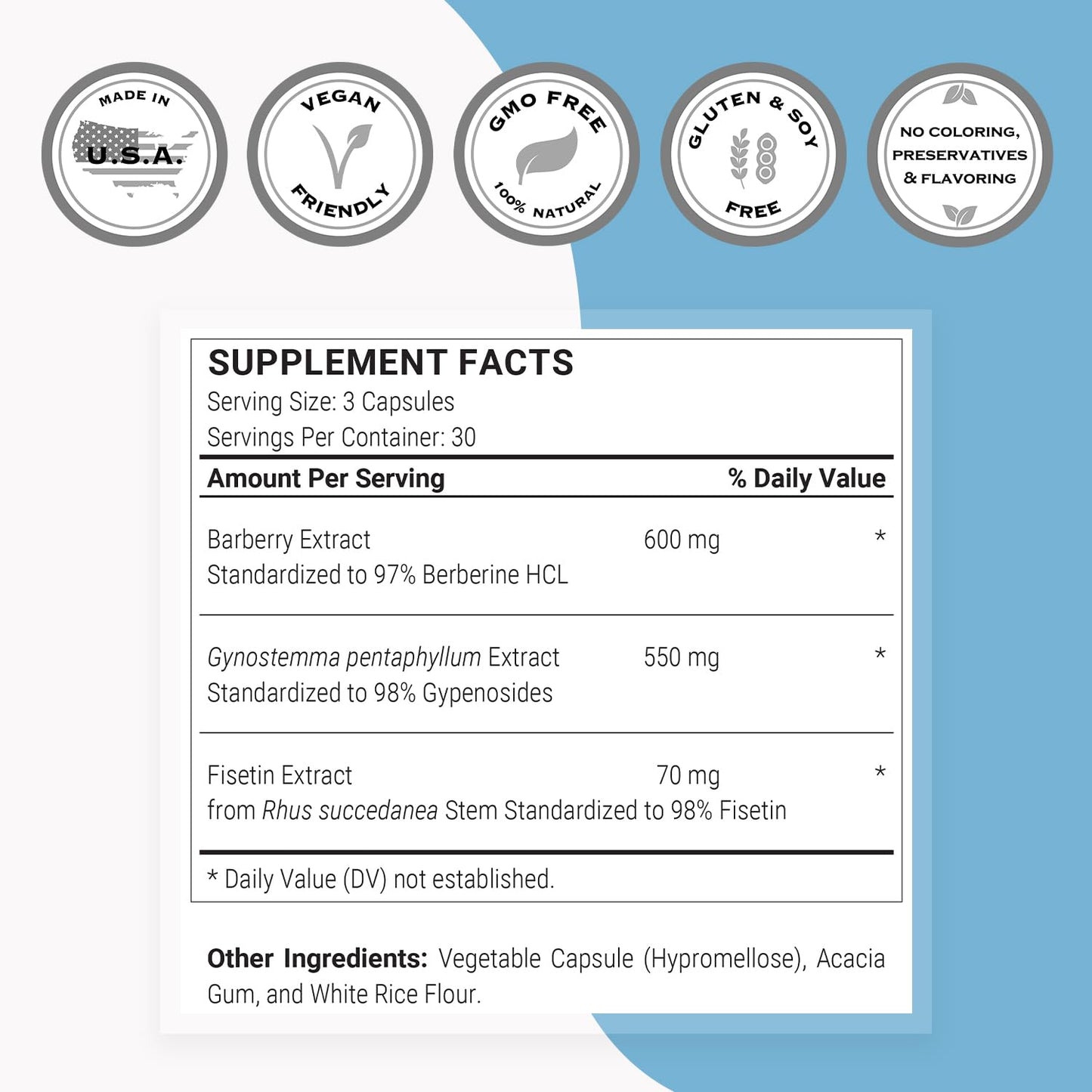 Supersmart AMPK Booster - AMPK Metabolic Activator with Berberine, 90 Vegetarian Capsules, Non-GMO, Gluten Free