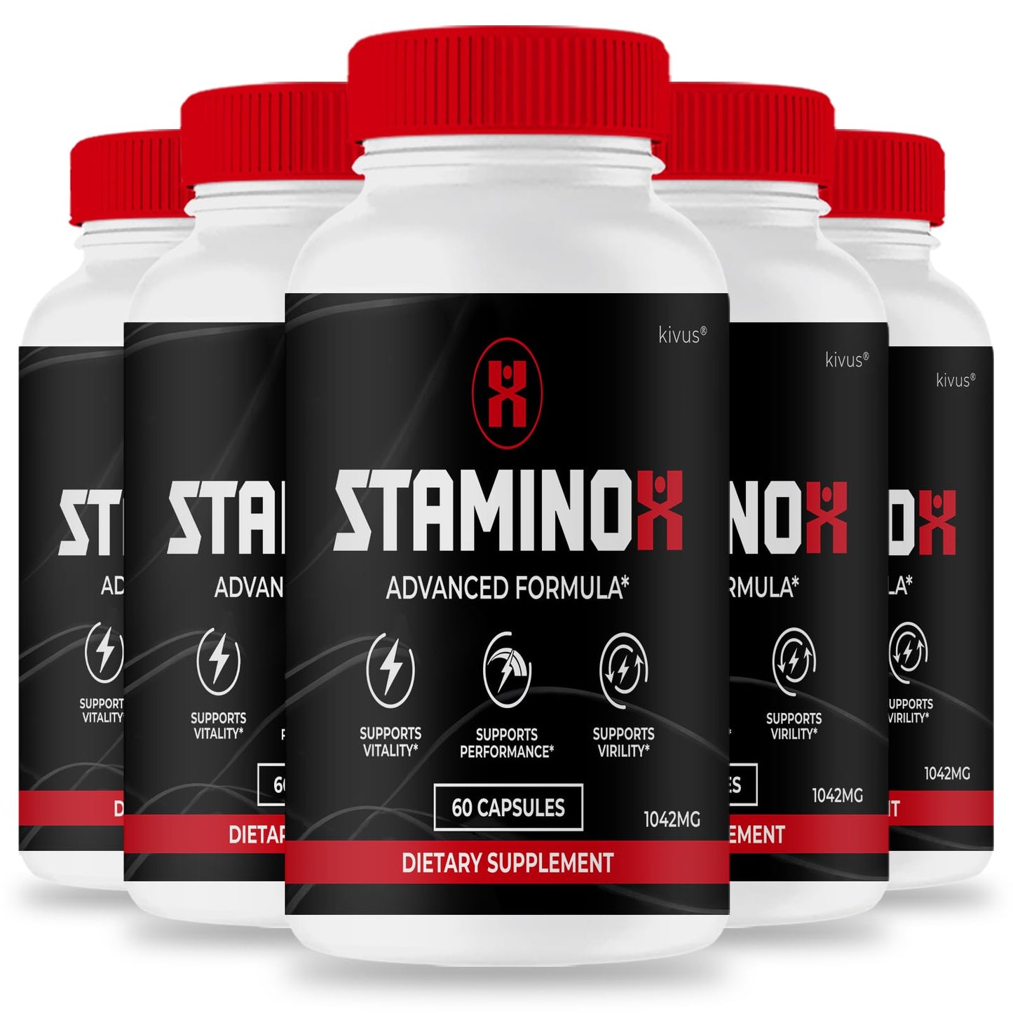 kivus StaminoX Dietary Supplement Capsules, 300 Capsules