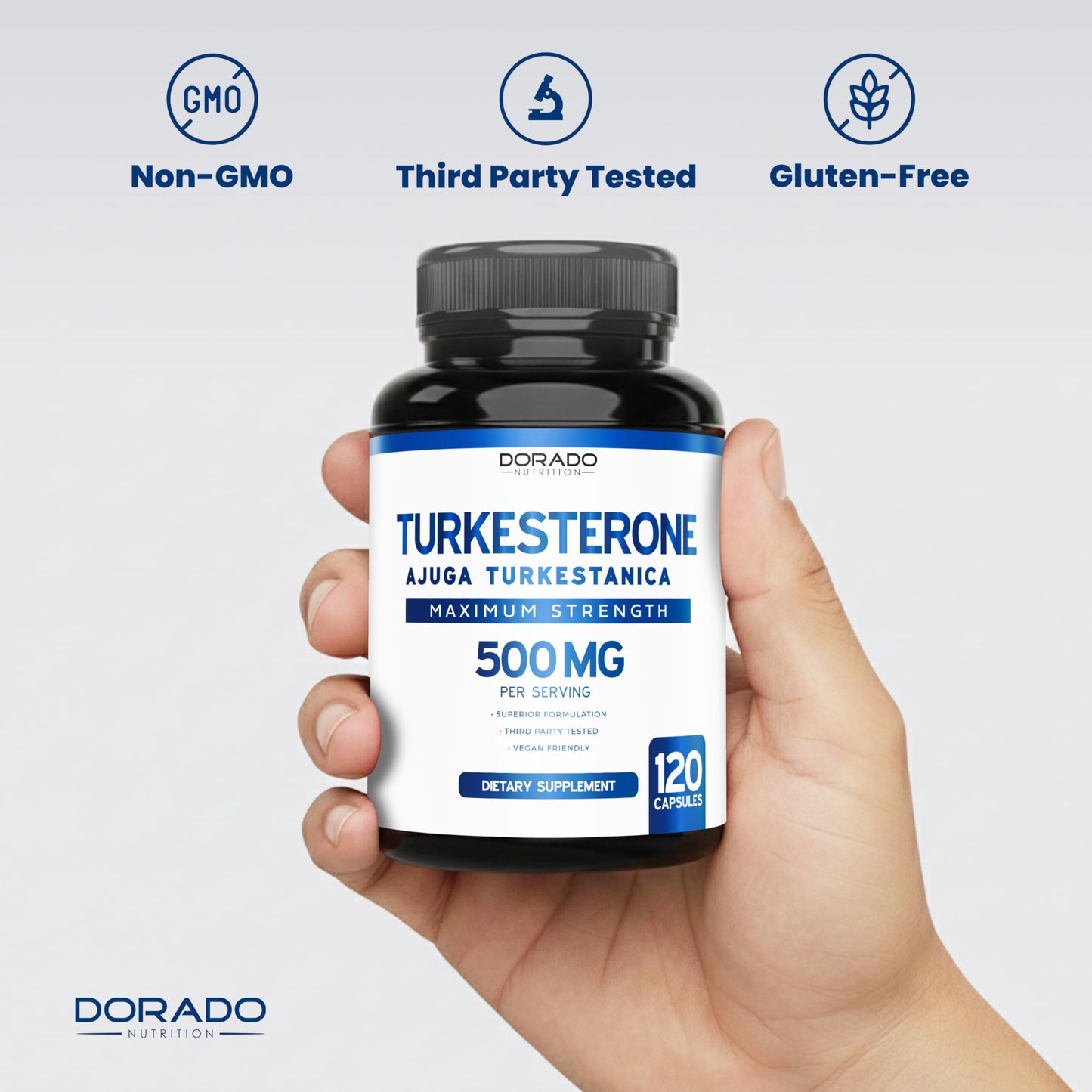 DORADO NUTRITION Turkesterone Supplement 500mg Capsule, 120 Count