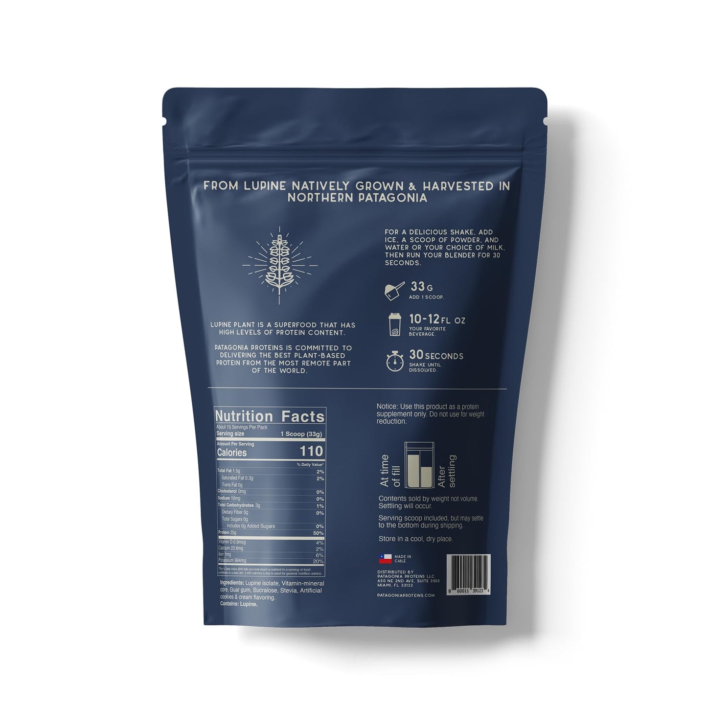 Patagonia Proteins Vegan Protein Harvested in Patagonia Protein Powder 17.6 oz