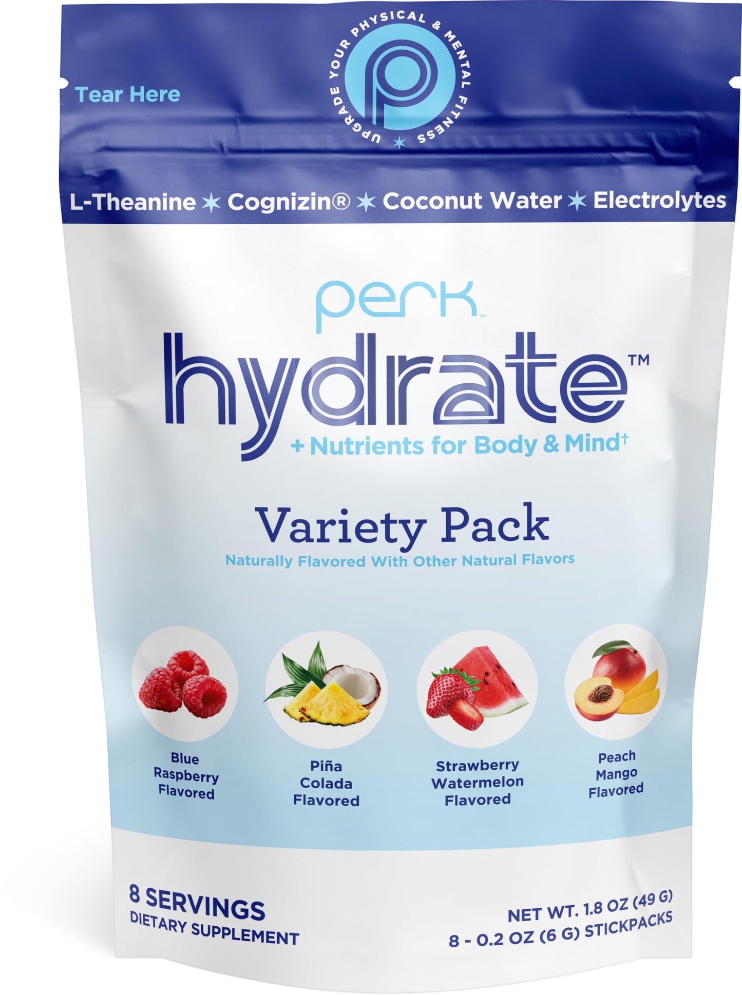Perk Hydrate Electrolyte Stickpacks Powder 1.8 Ounce