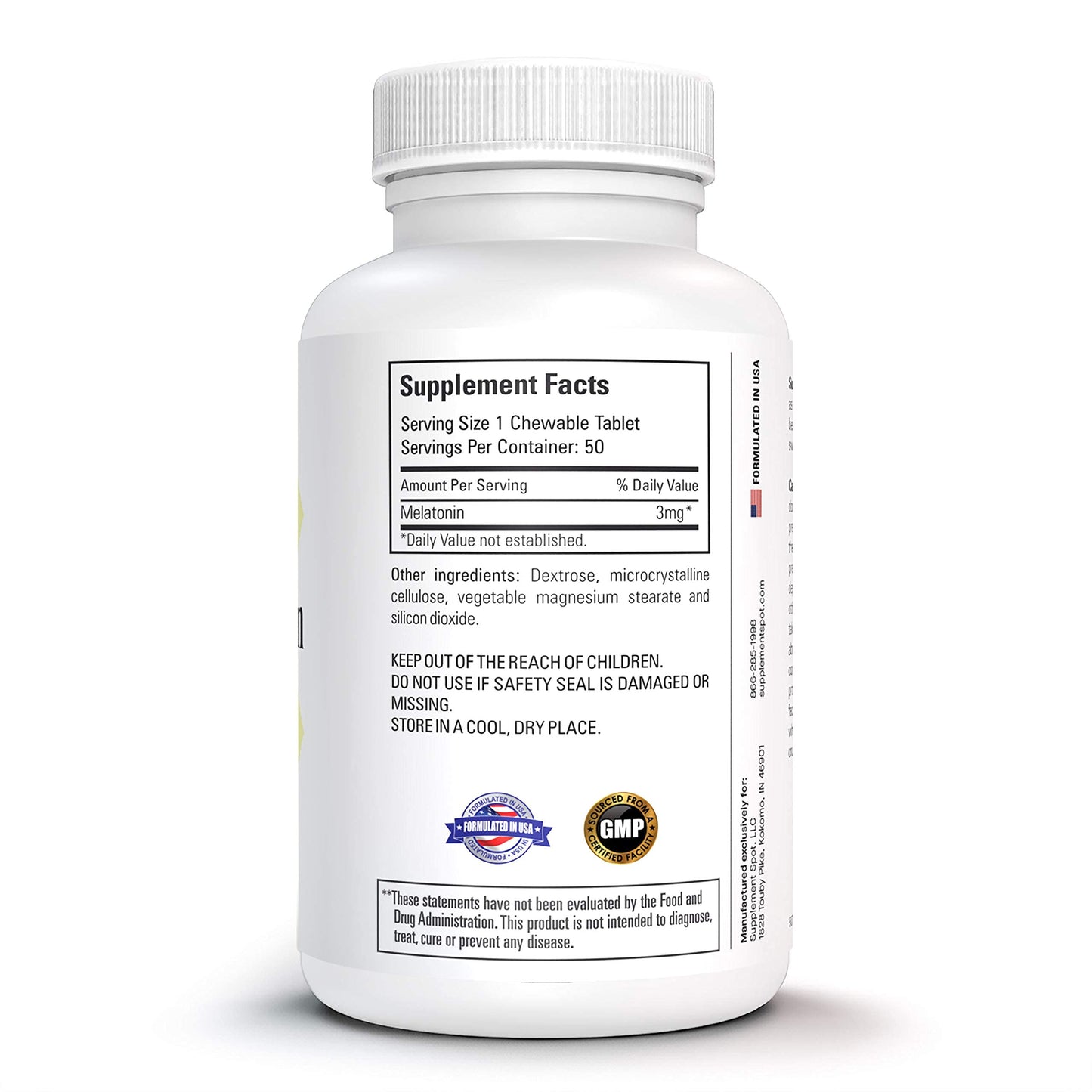 Supplement Spot Pure Melatonin 3mg Tablets, 180 Tablets