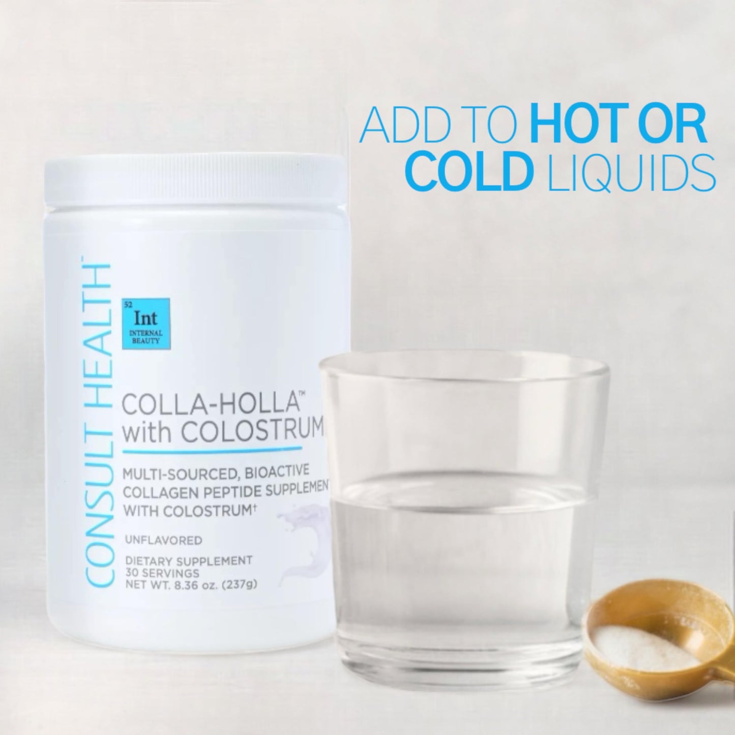 Consult Health Colla Holla Multi-Sourced Collagen Verisol Protein Powder with Colostrum, 8.26 oz