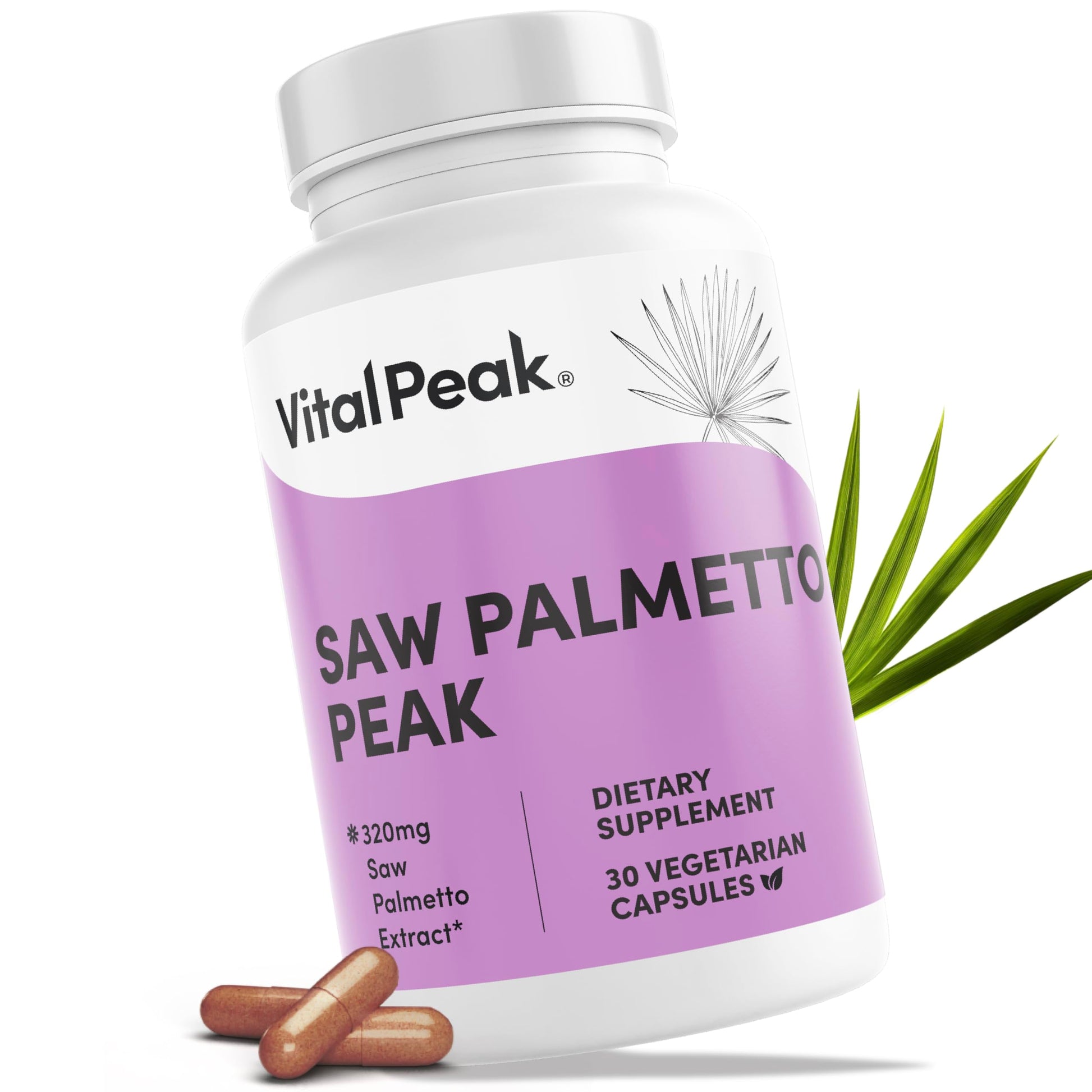 Vital Peak Saw Palmetto Extract 320mg Capsules, 30 Count