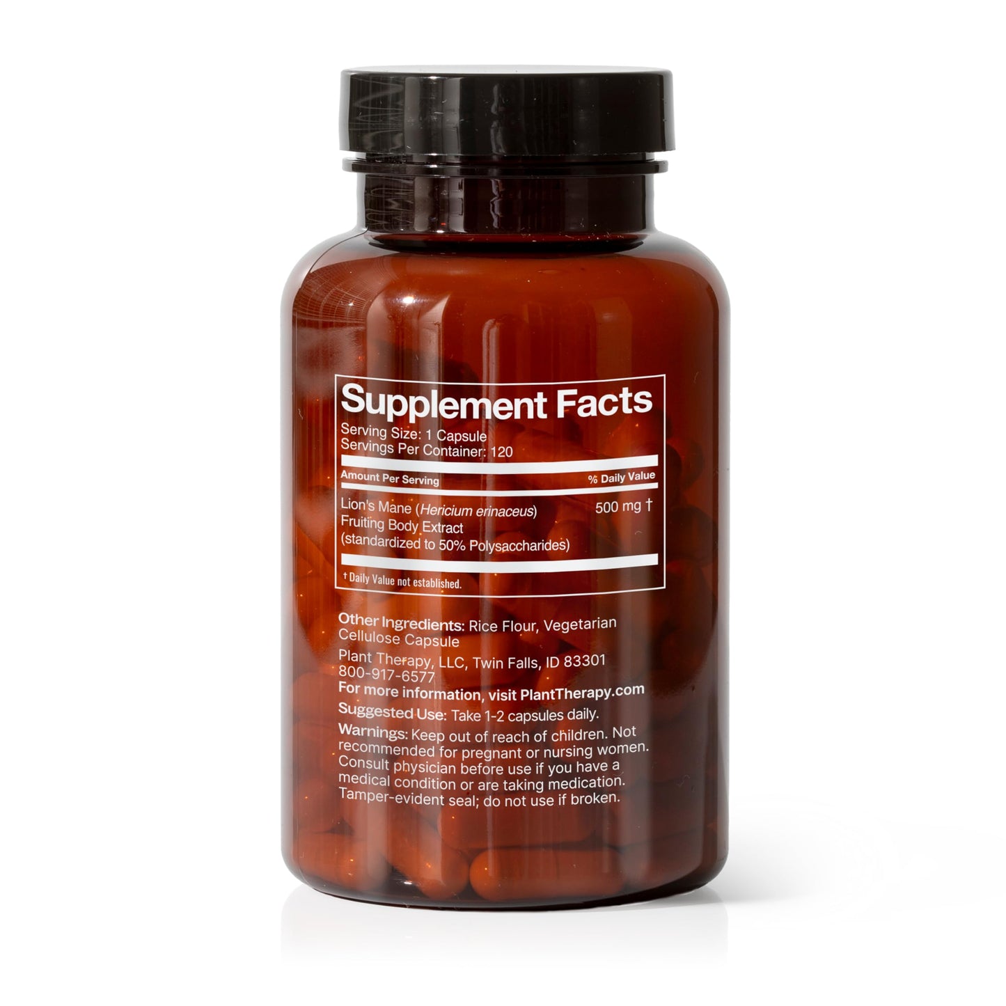 Plant Therapy Lion's Mane Mushroom Supplement Capsules 120
