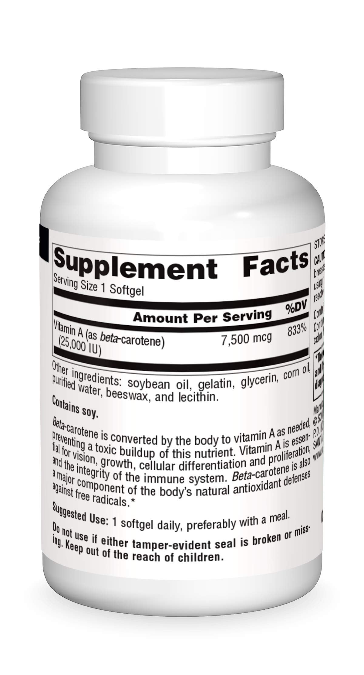 Source Naturals Beta Carotene 25000 iu Softgels 100