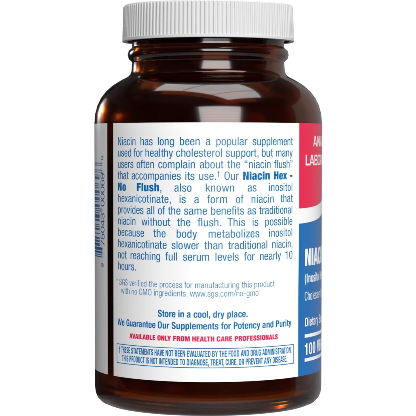 Anabolic Laboratories Flush Free Niacin Vitamin B3 High Absorption Capsules 100 Count