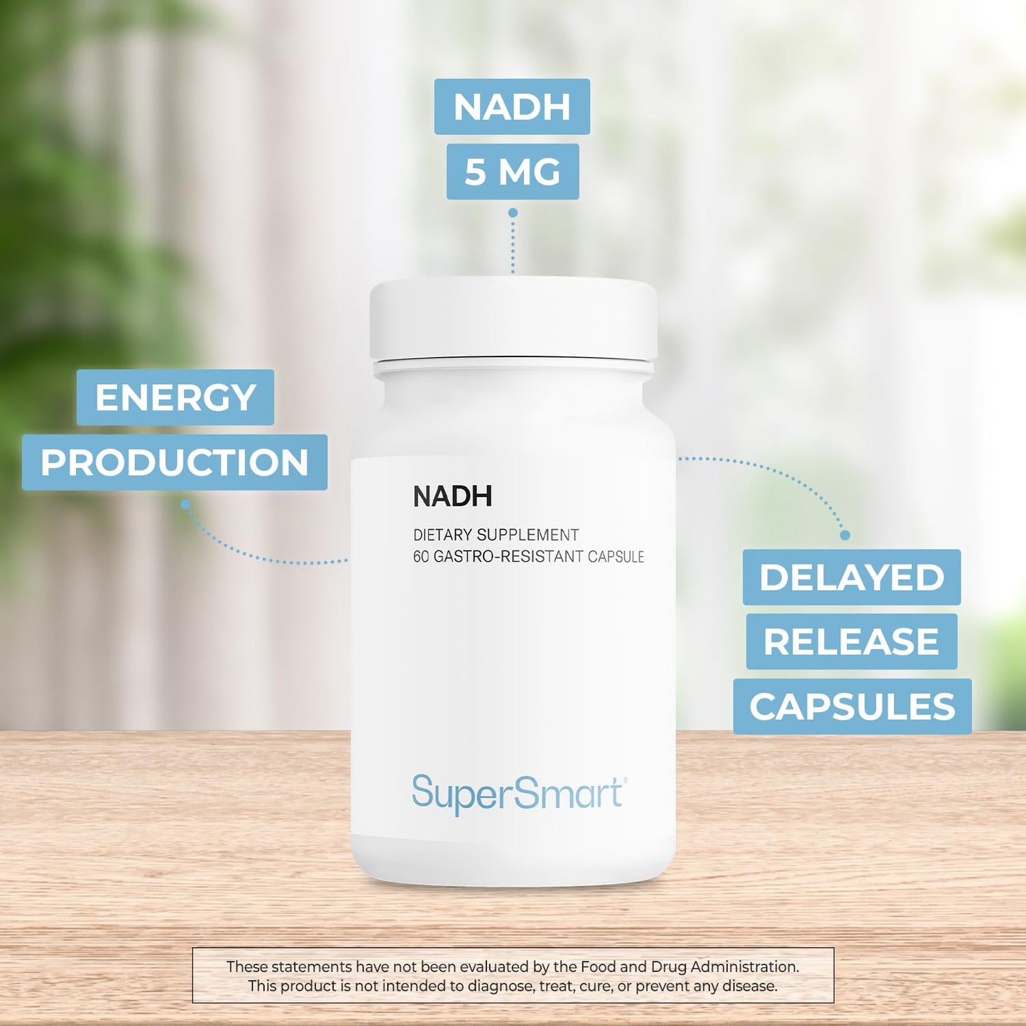 Supersmart NADH 5mg per Day Capsules, 60 Count