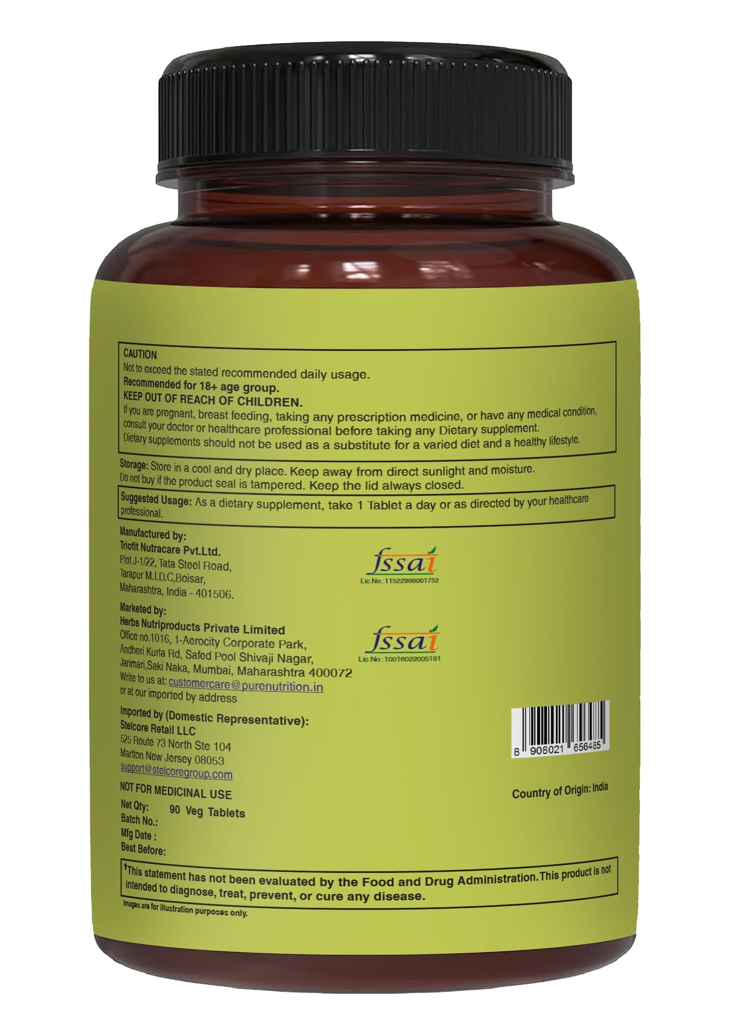 PURE NUTRITION NATURAL TREASURES Whole Food Multivitamins for Men 90 Tablets