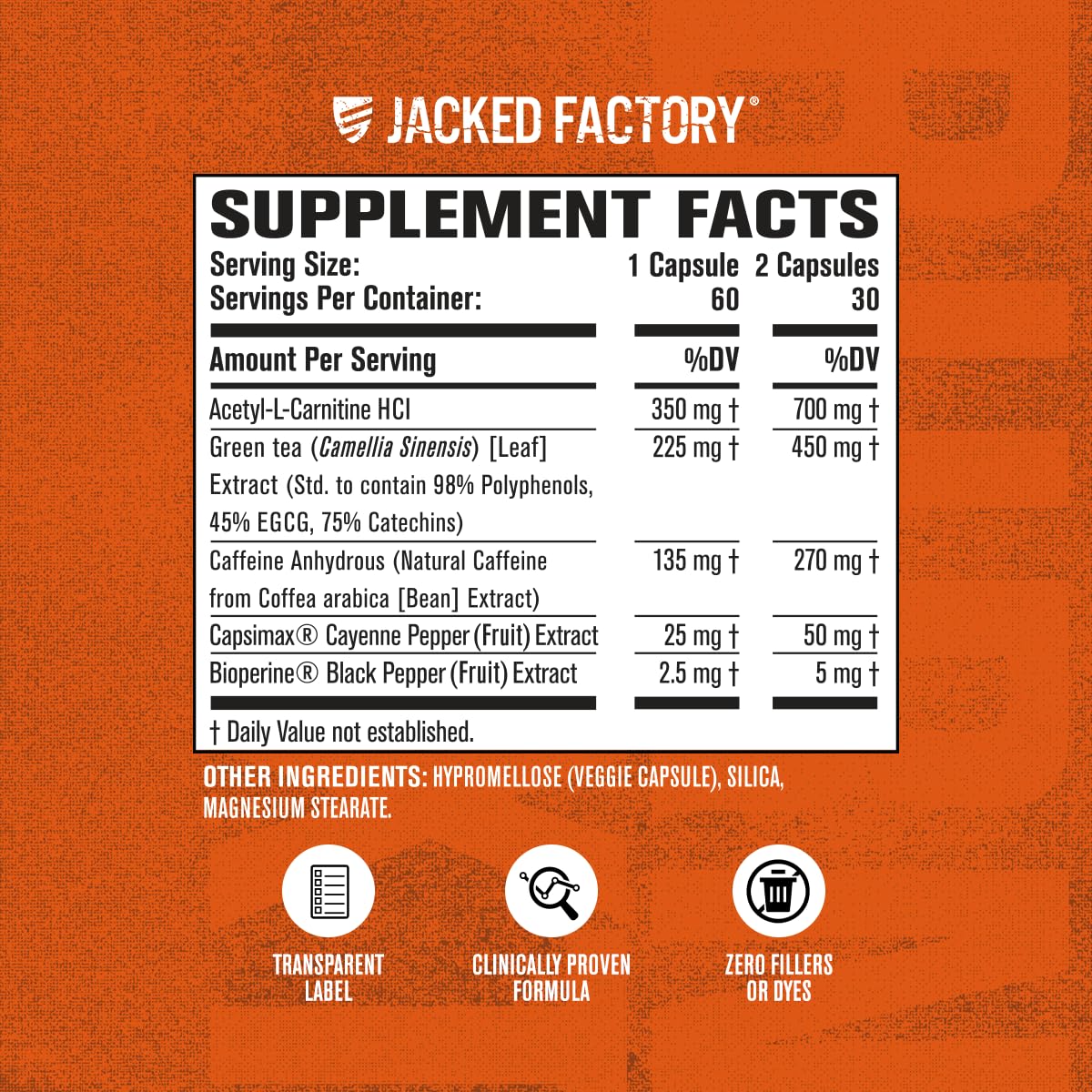Jacked Factory Burn-XT Thermogenic Fat Burner Capsules 120 Count