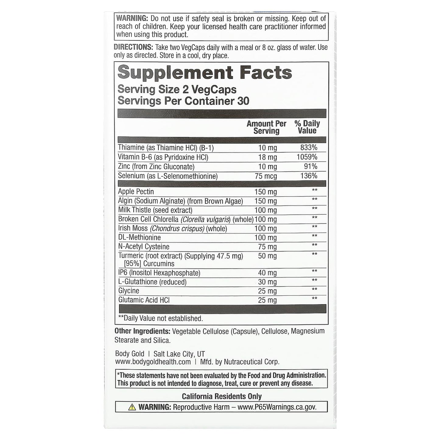 Body Gold Enviro Clenz Capsule 1 Count