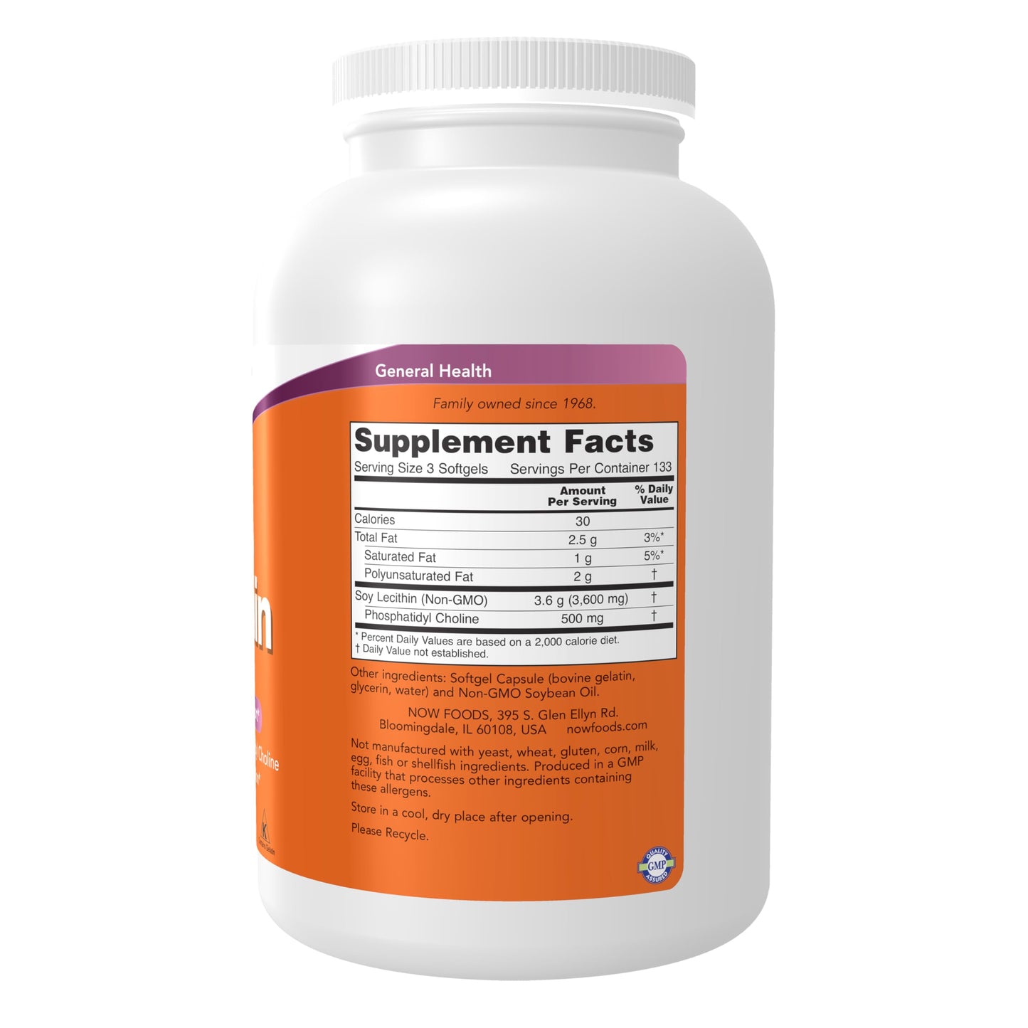 NOW Foods Lecithin 1200 mg with Phosphatidylcholine Softgels 400