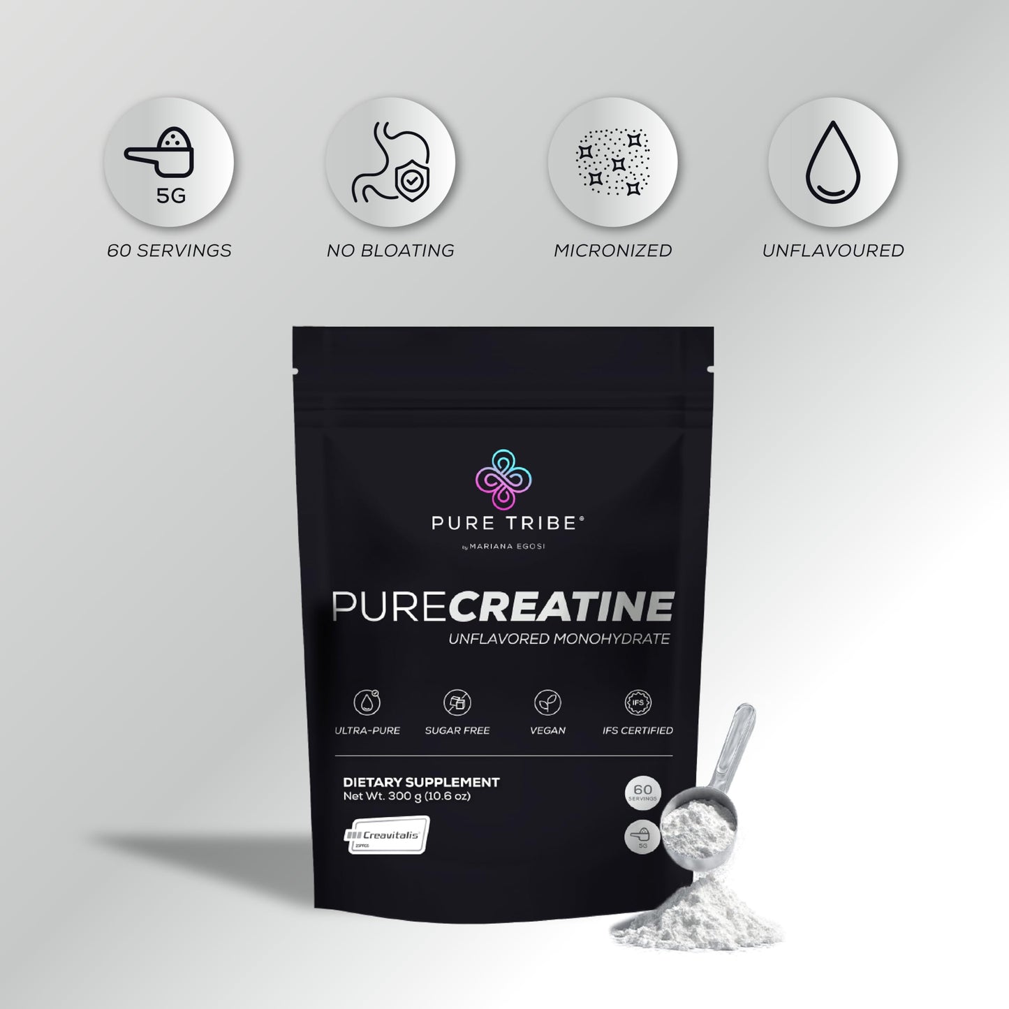 PURE TRIBE PureCreatine Micronized Creatine Monohydrate Powder 10.6 Ounce